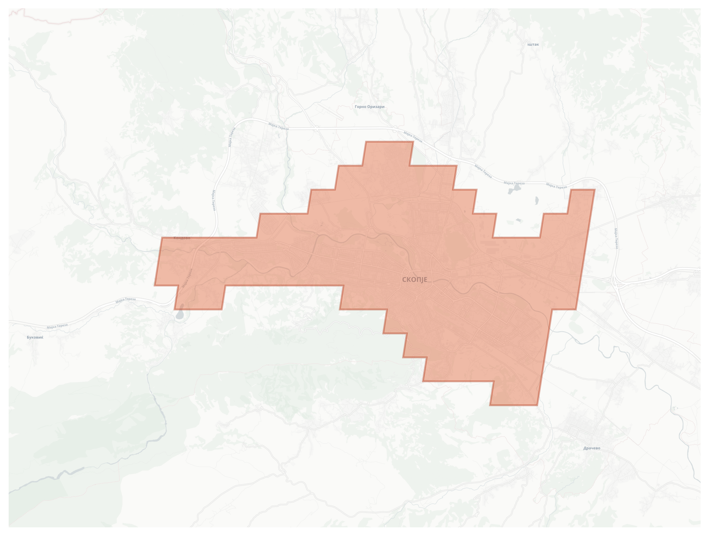 Skopje geographic map