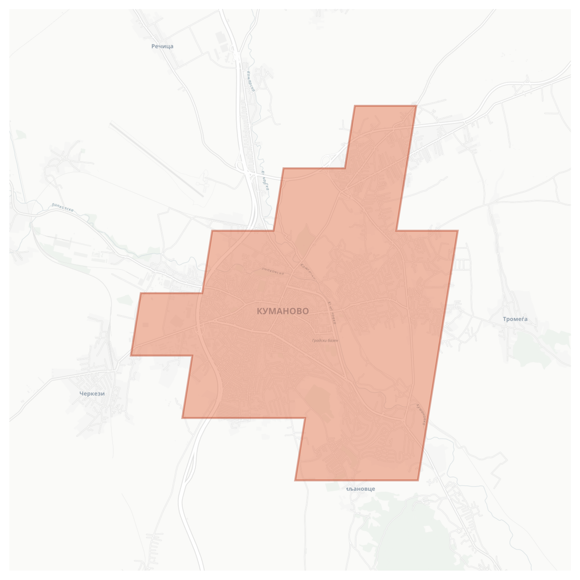 Kumanovo geographic map