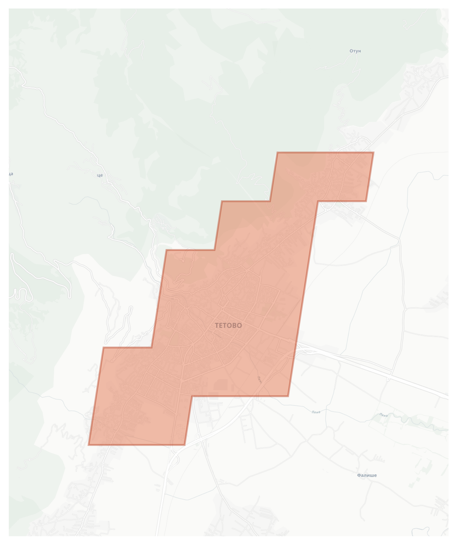 Tetovo geographic map