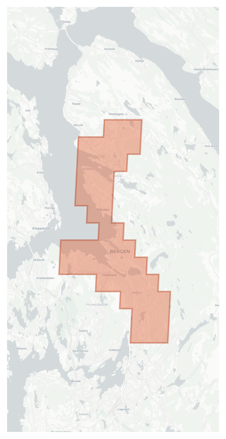 Bergen geographic map