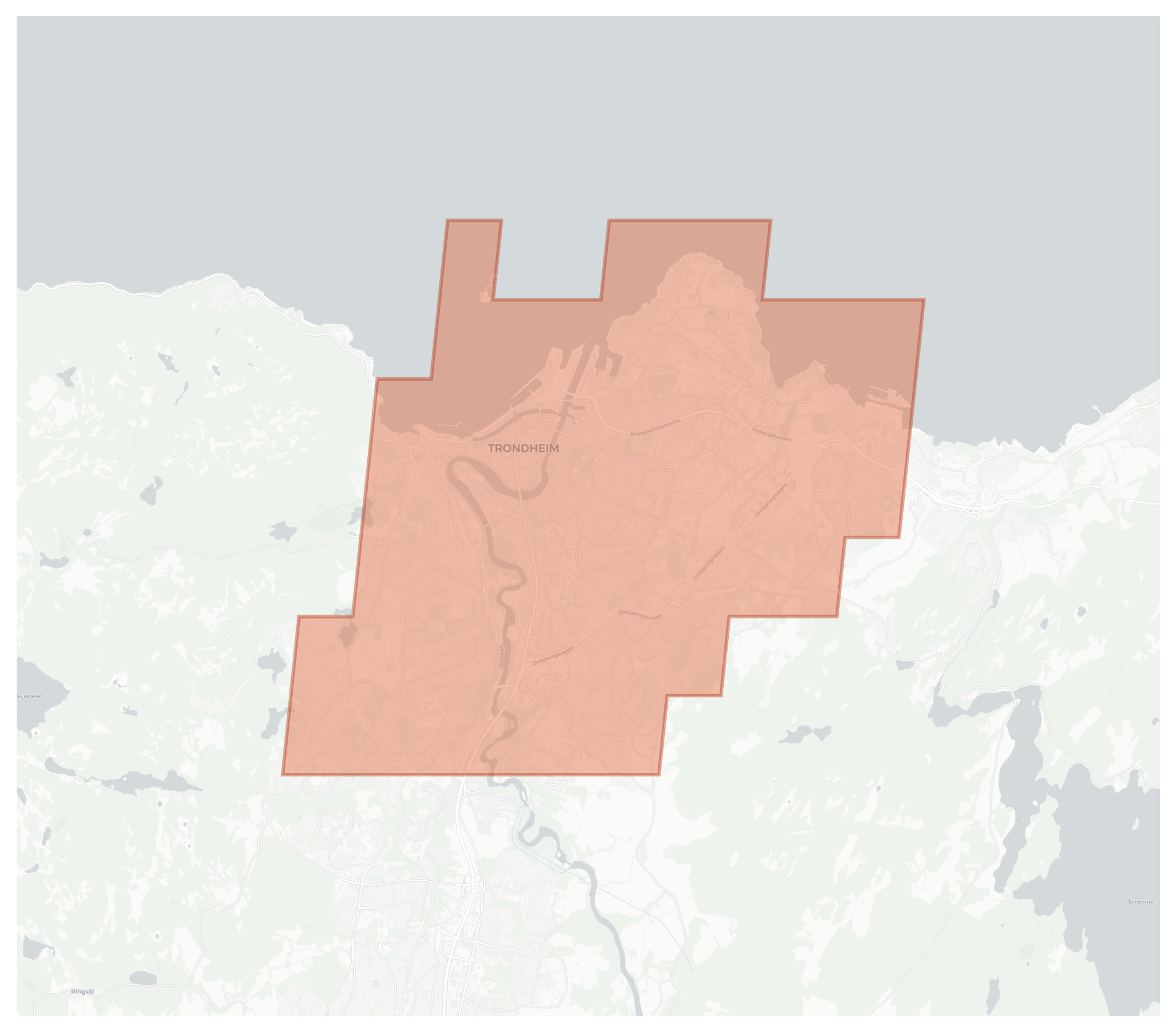 Trondheim geographic map