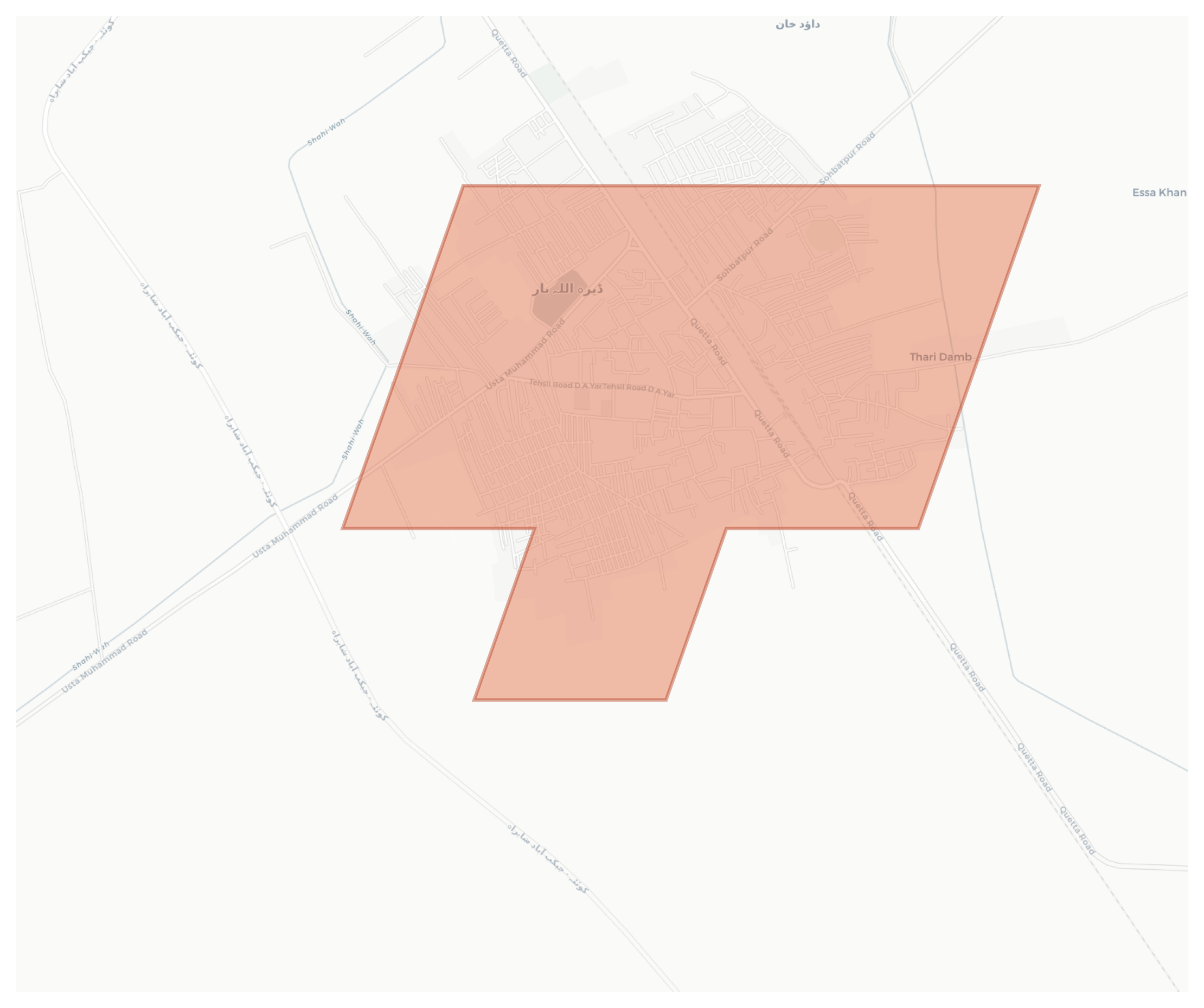 Dera Allah Yar geographic map