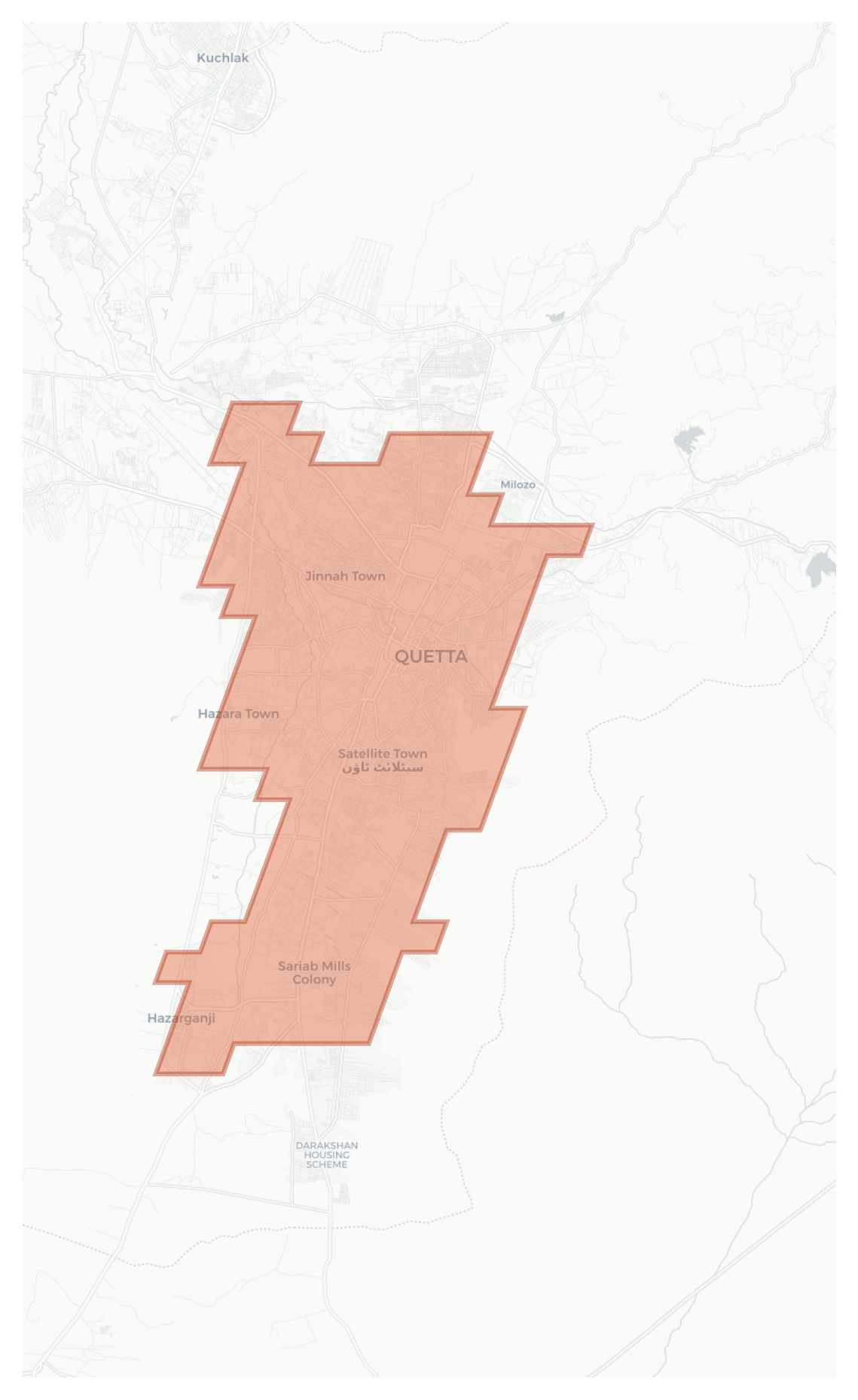 Quetta geographic map