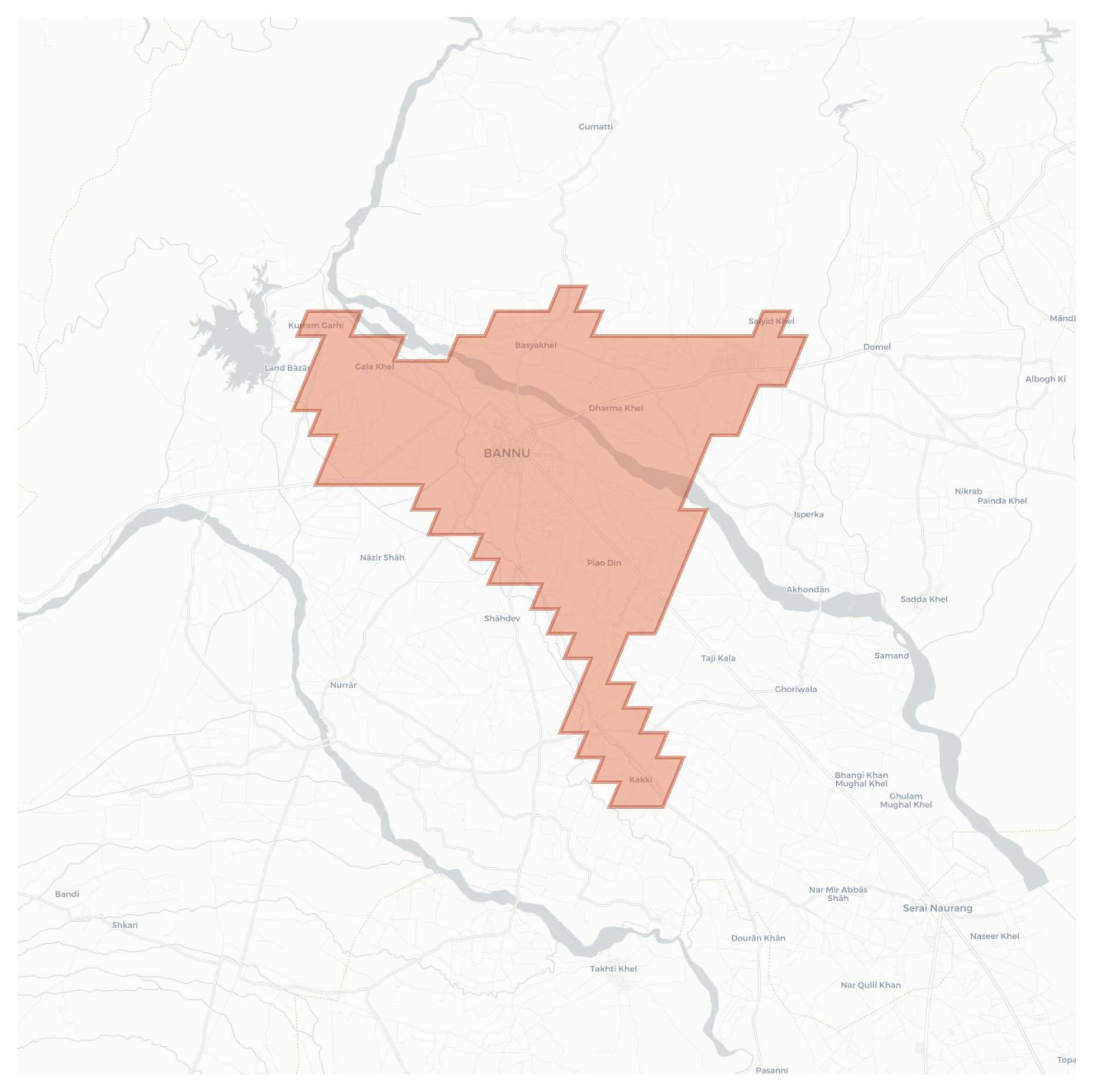 Bannu geographic map