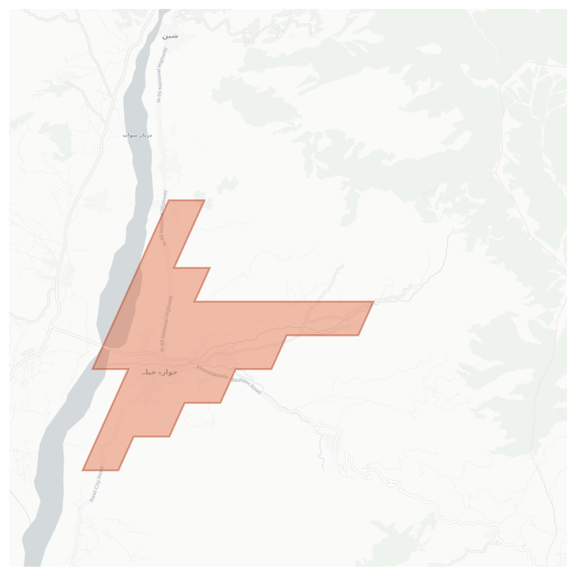 Khwazakhela geographic map