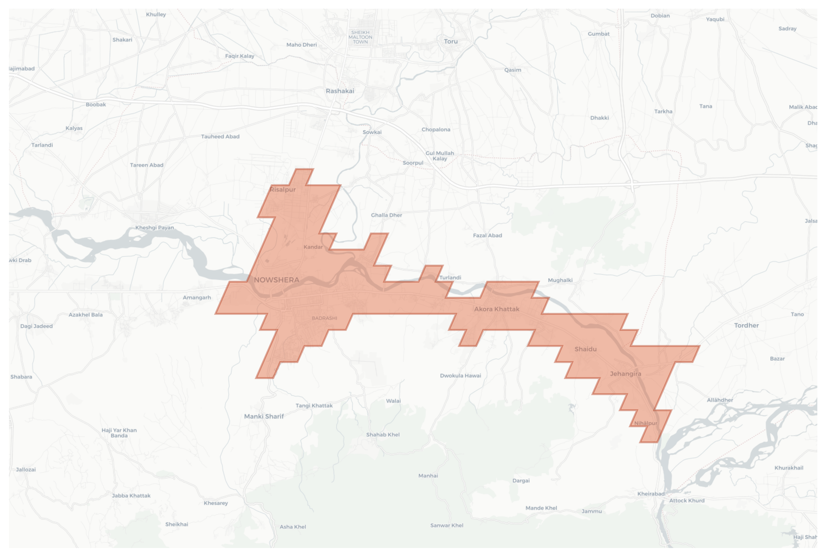 Nowshera geographic map