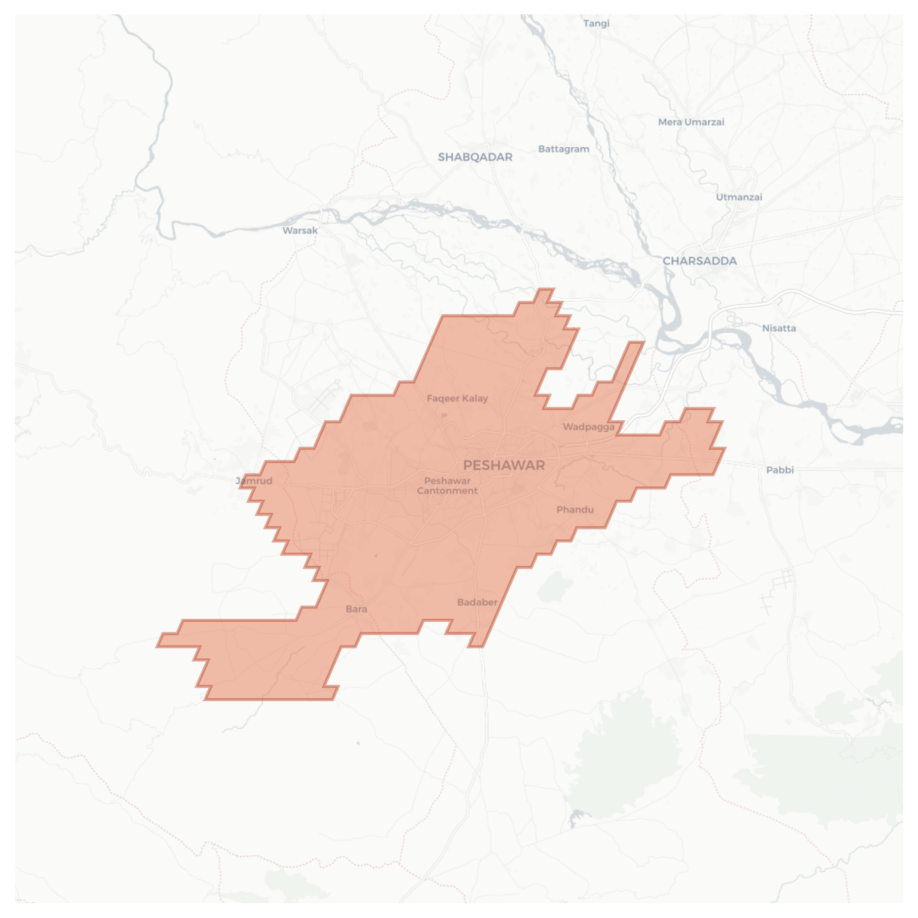 Peshawar geographic map