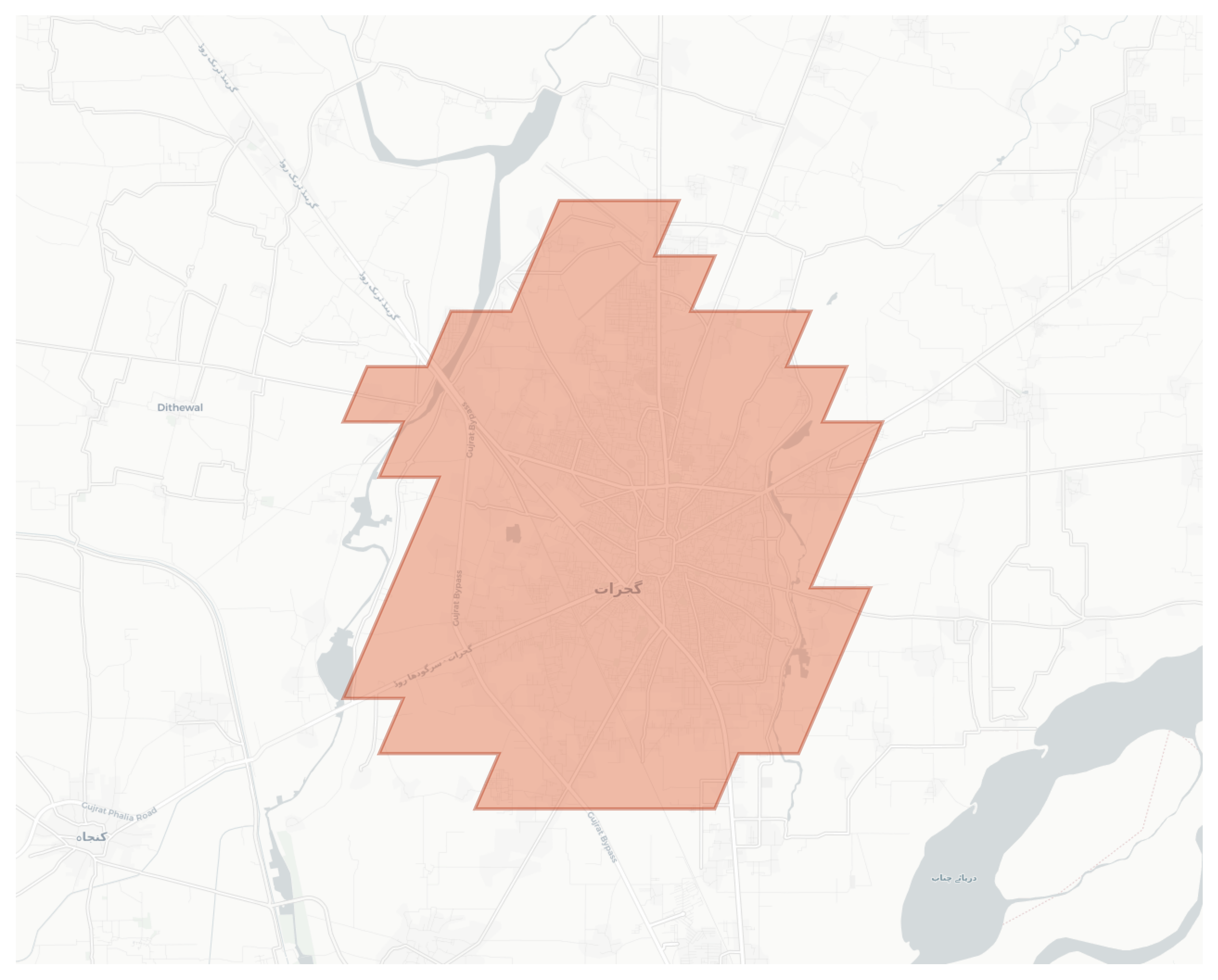 Gujrat geographic map