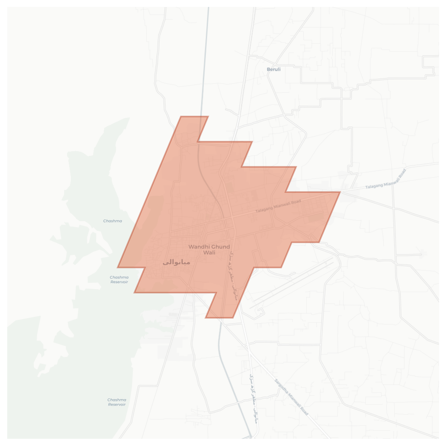 Mianwali geographic map