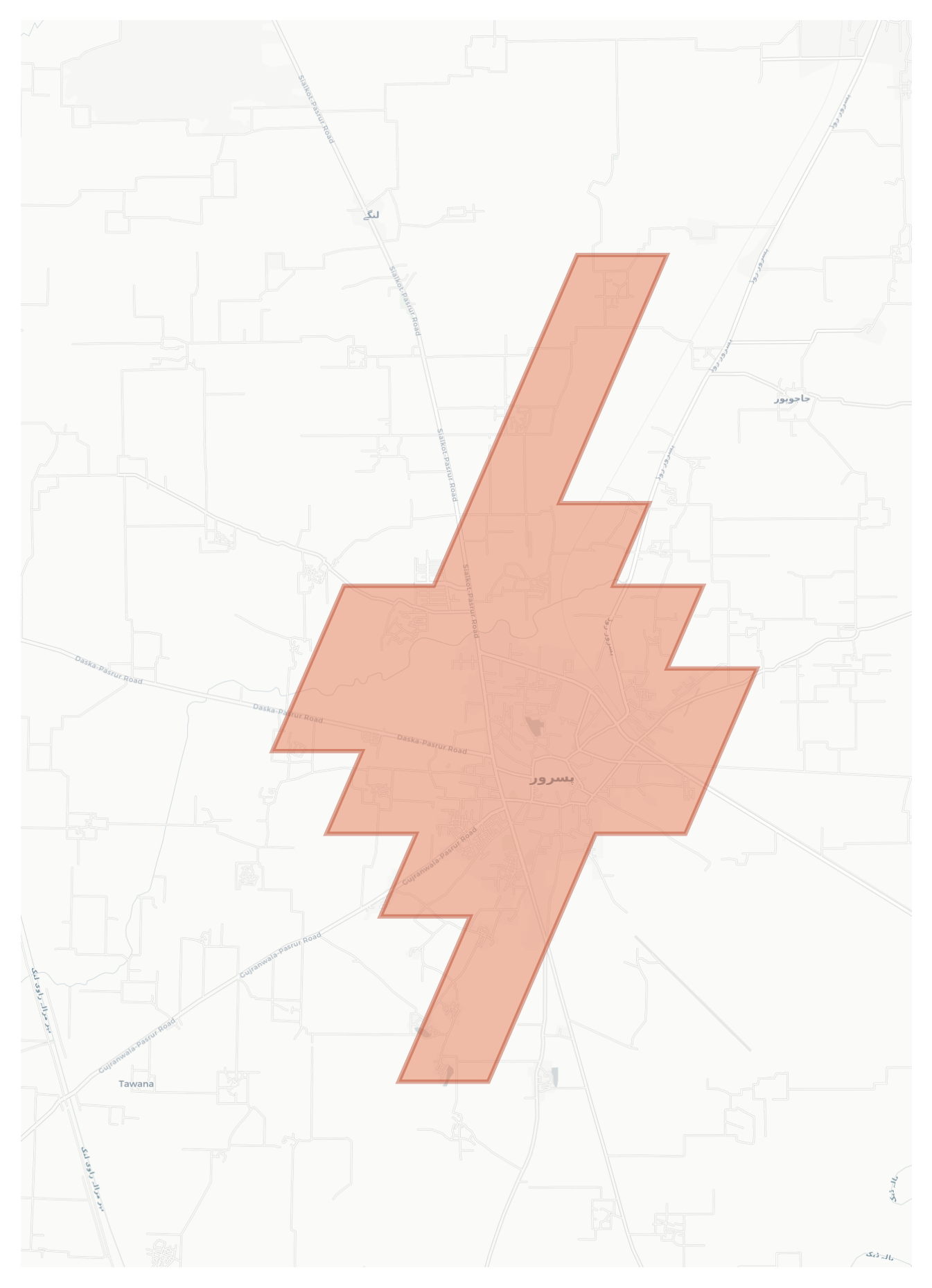 Pasrur geographic map