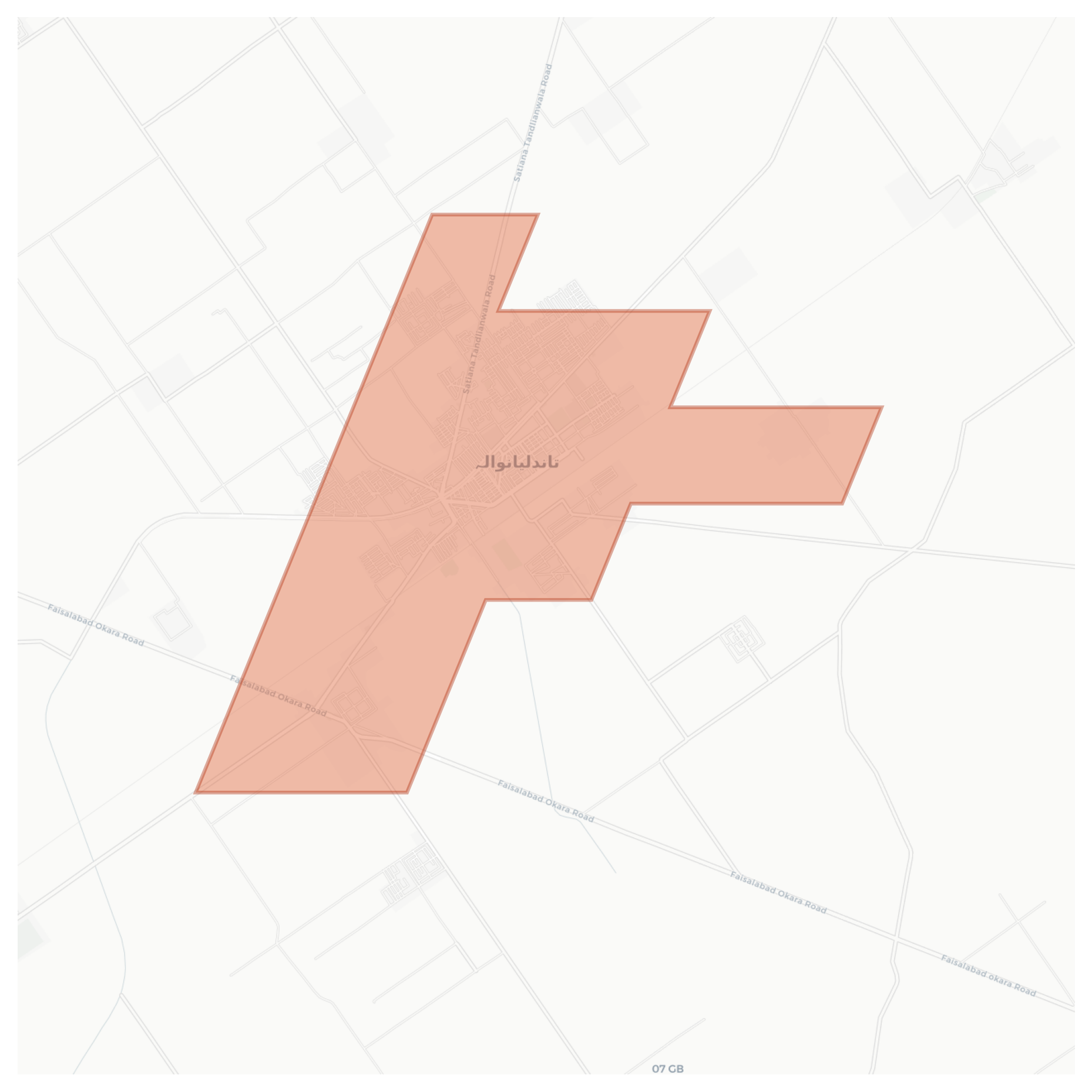 Tandlianwala geographic map