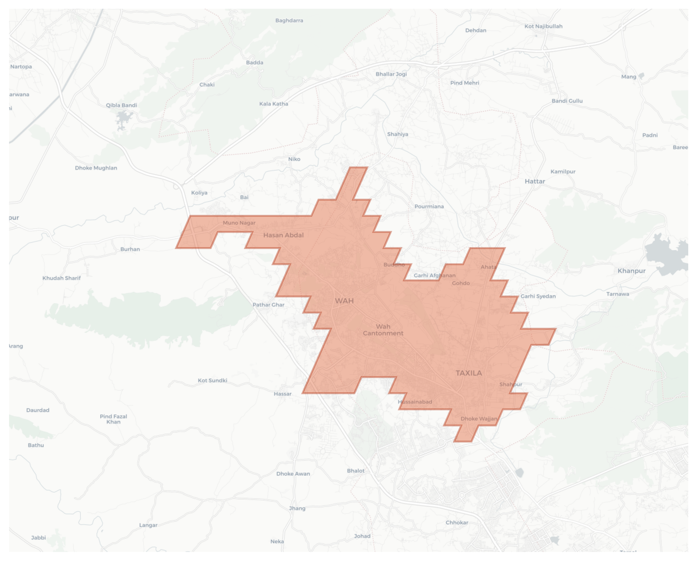 Taxila geographic map