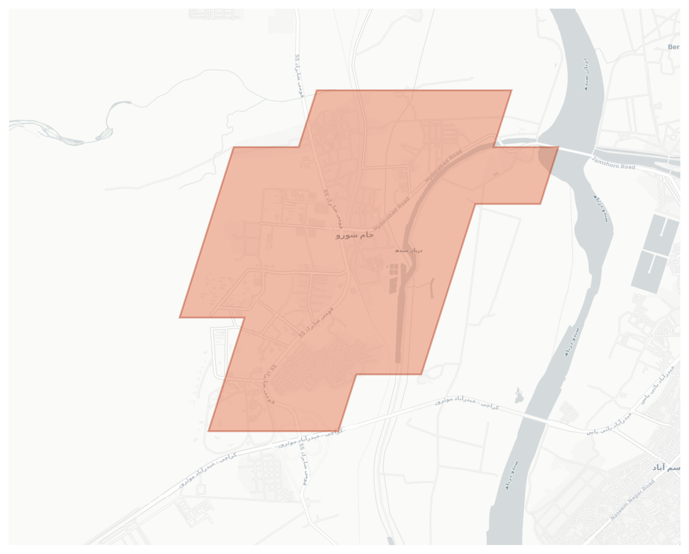 Jamshoro geographic map