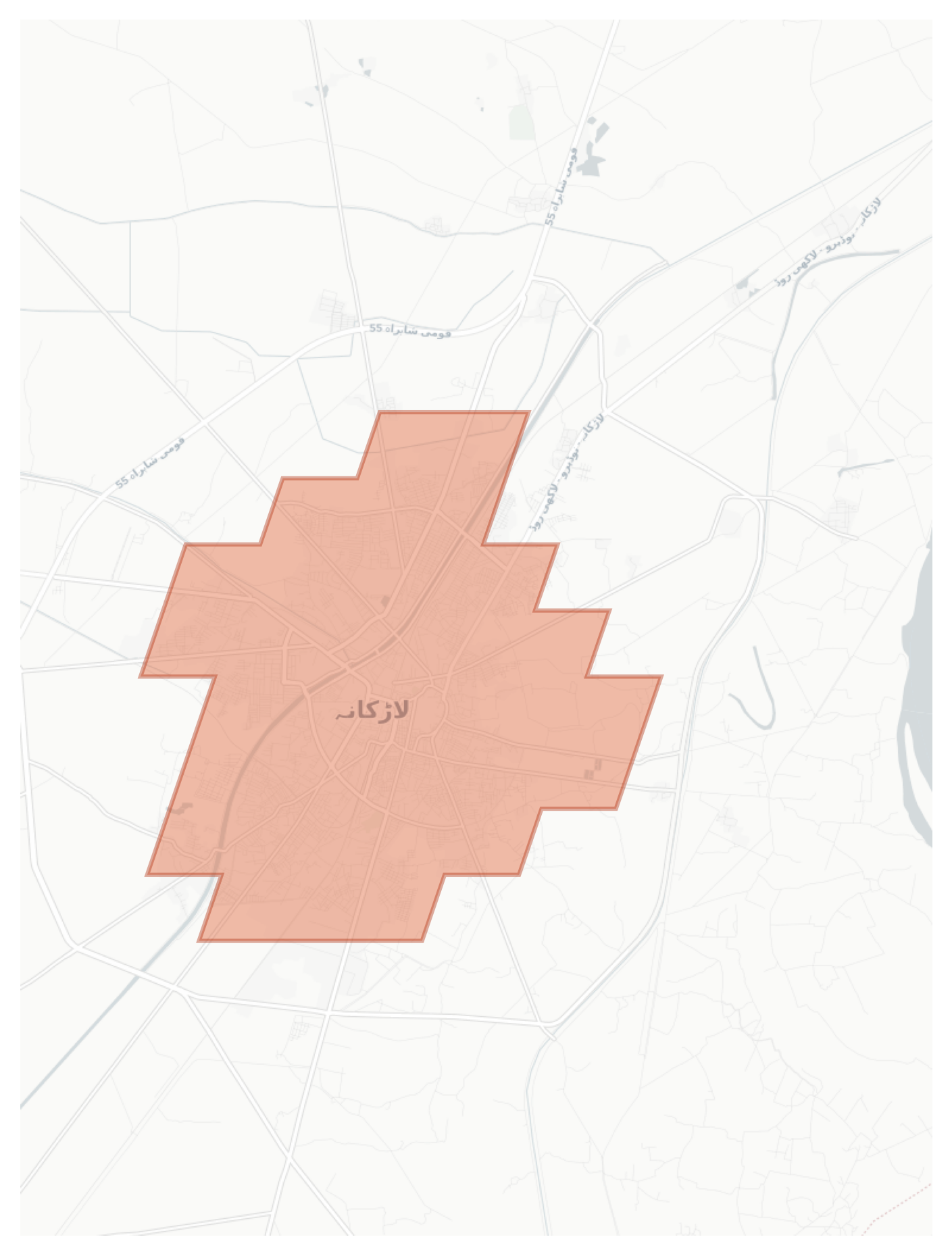 Larkana geographic map