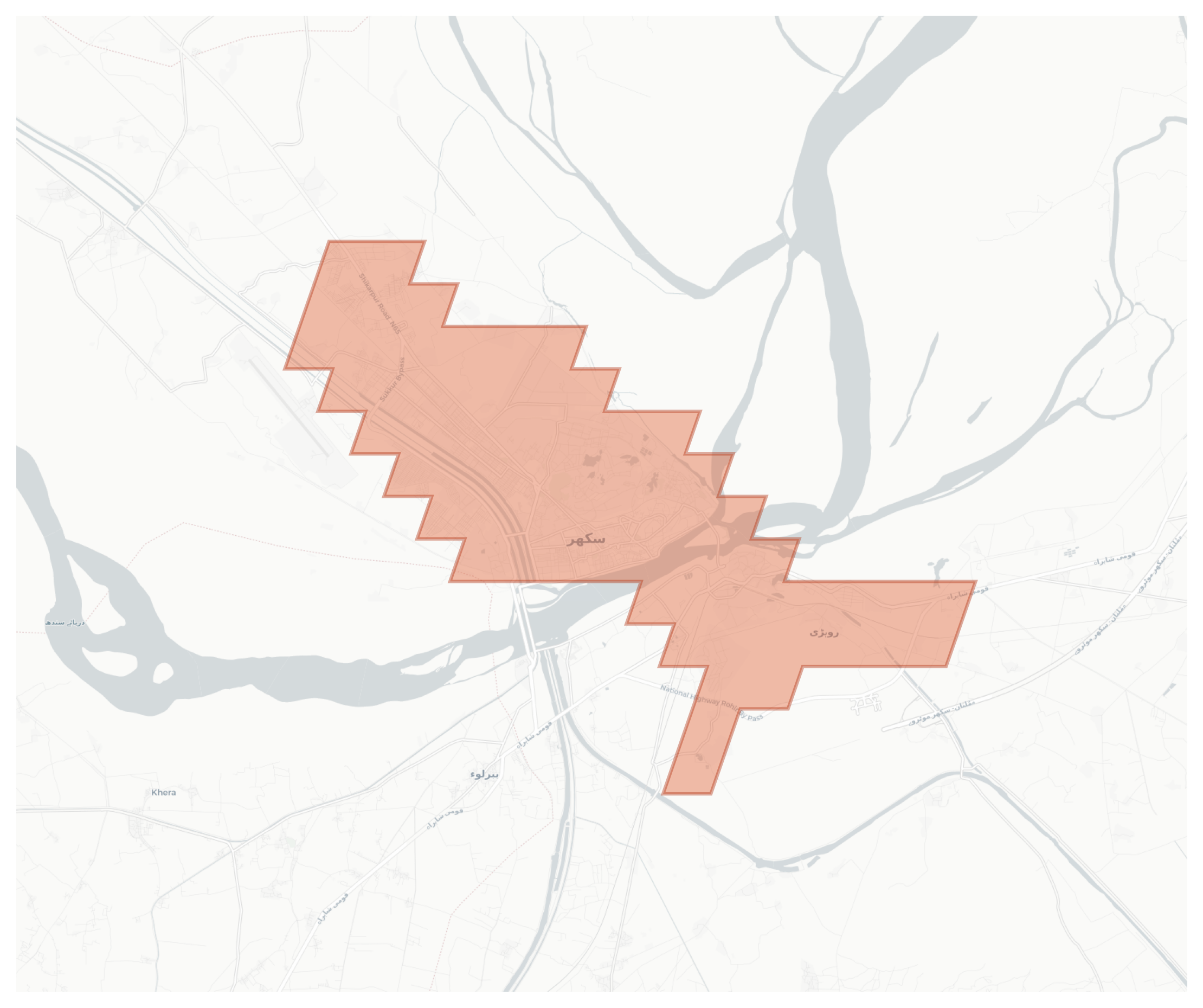 Sukkur geographic map
