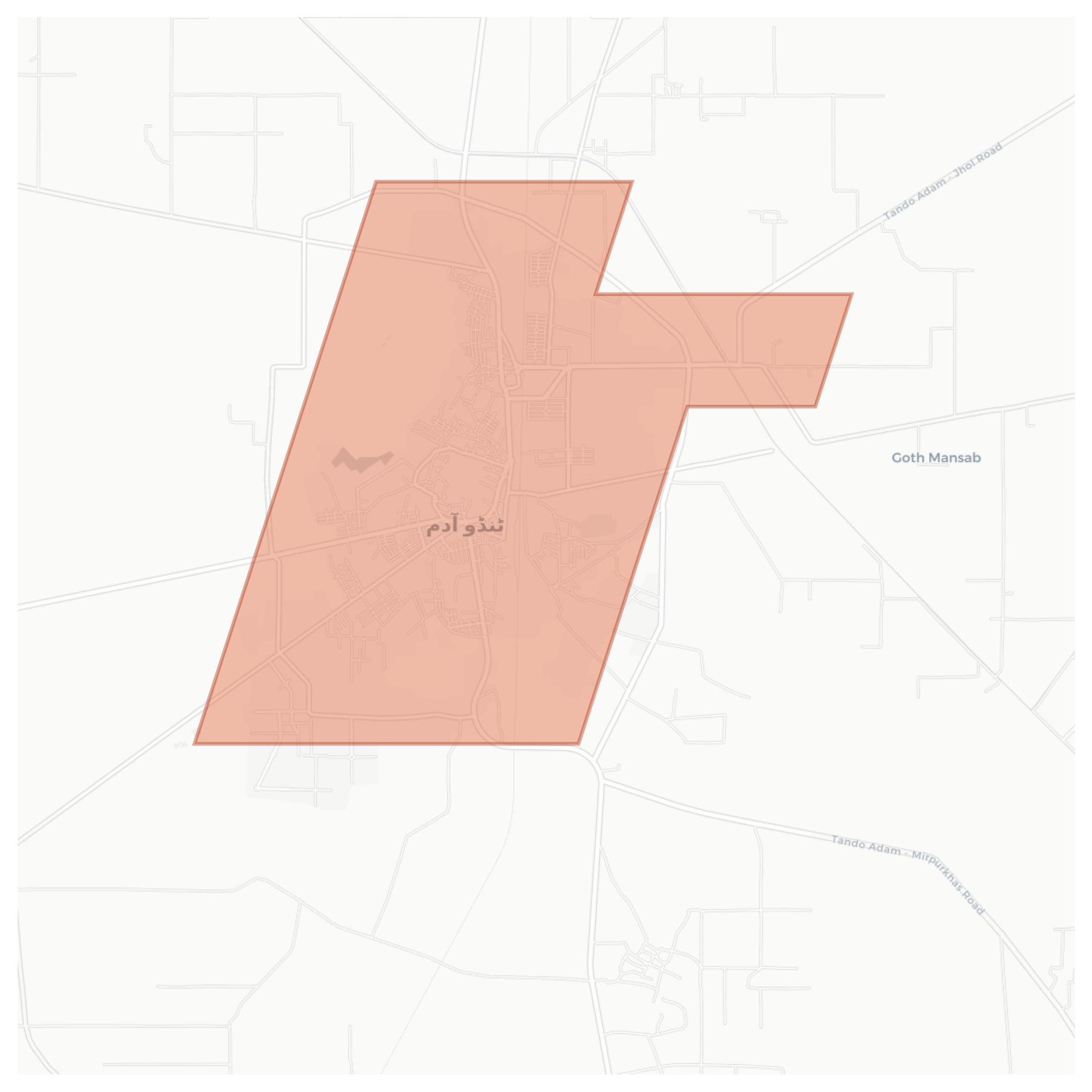 Tando Adam geographic map