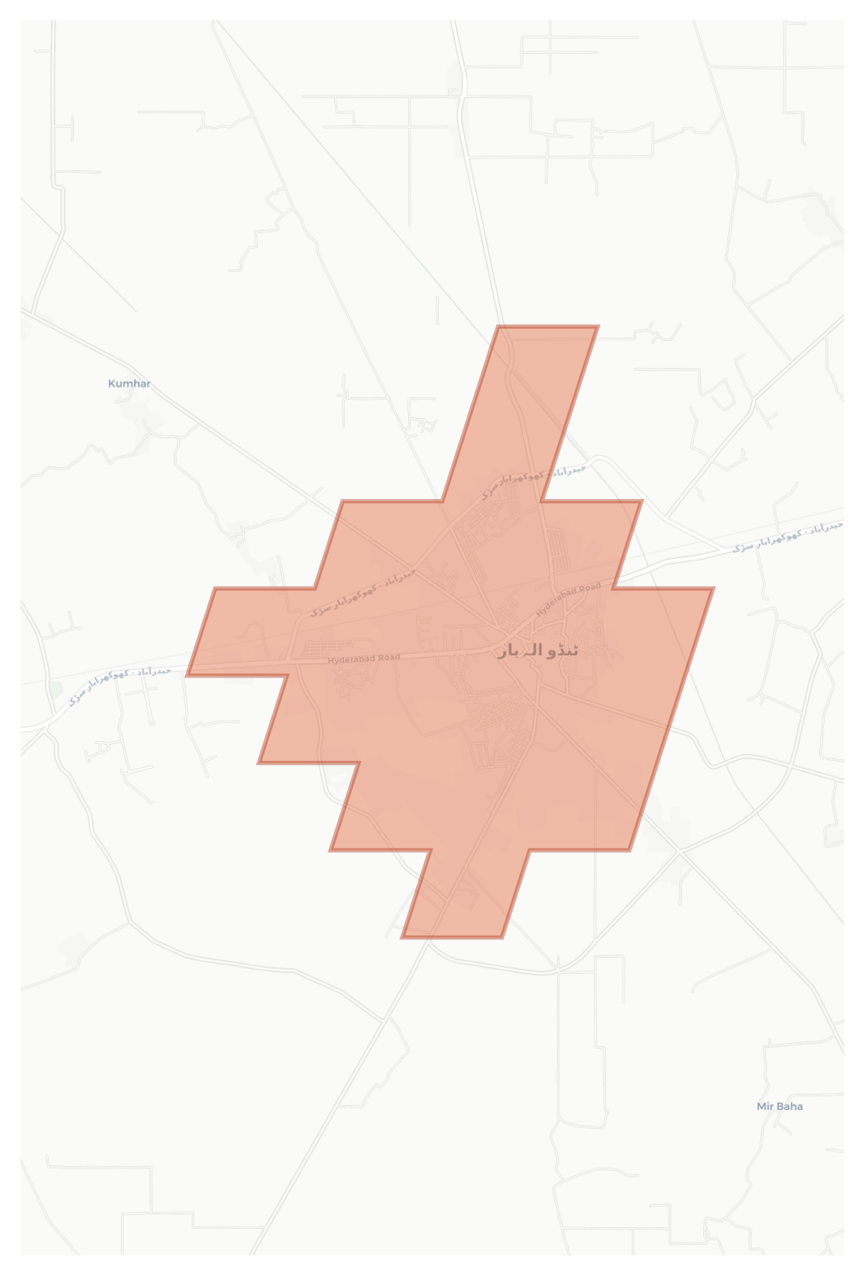 Tando Allahyar geographic map