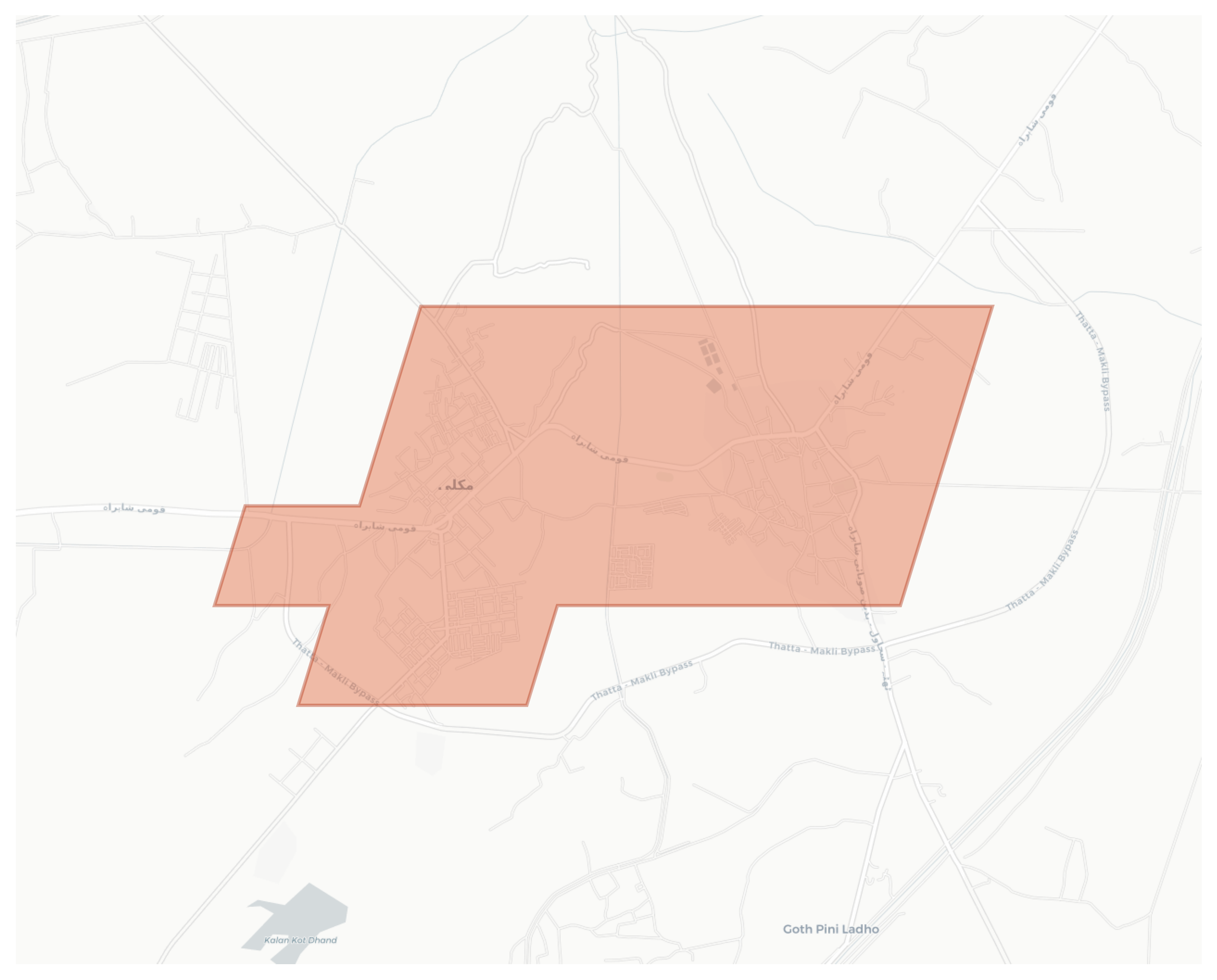 Thatta geographic map