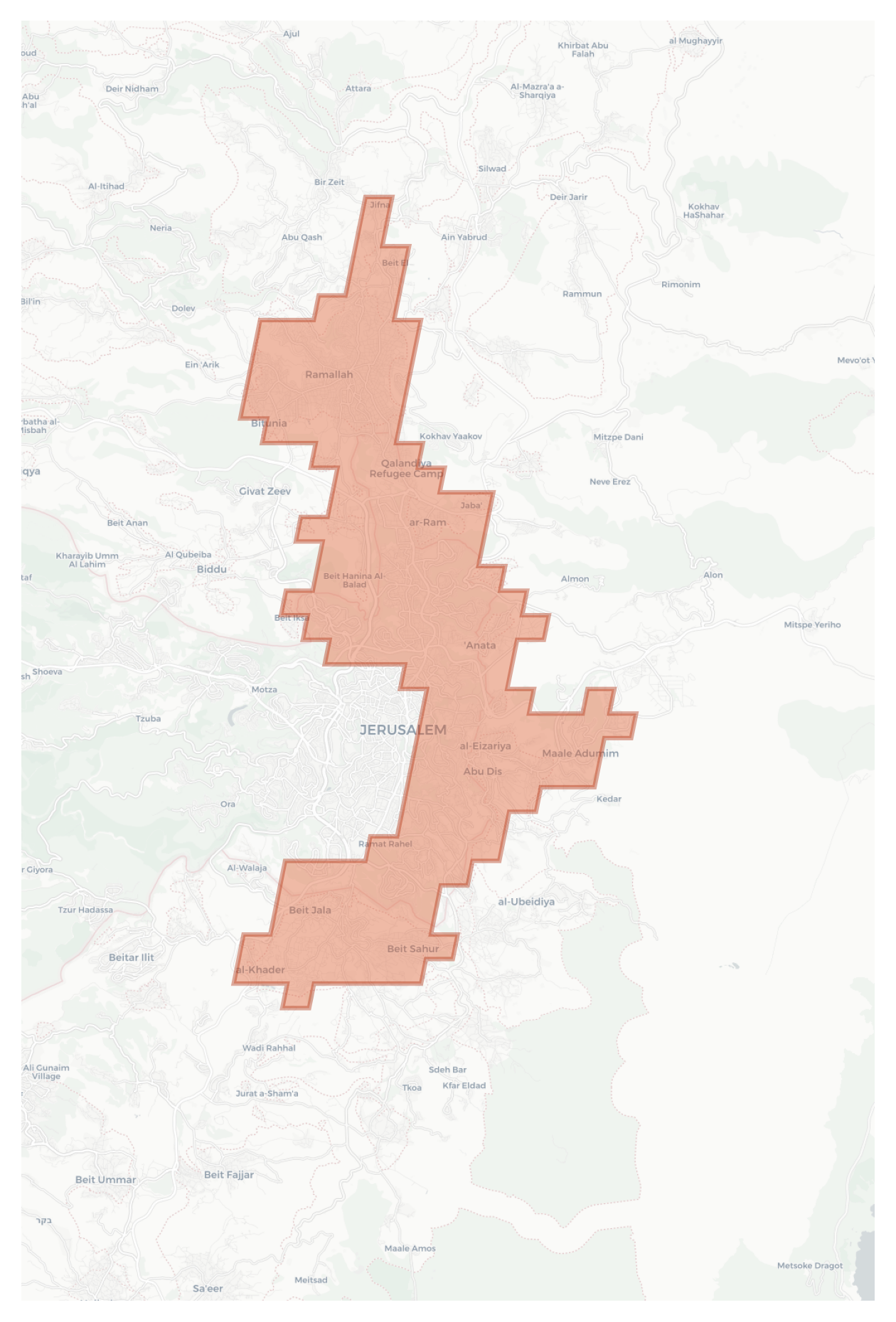 Ramallah geographic map