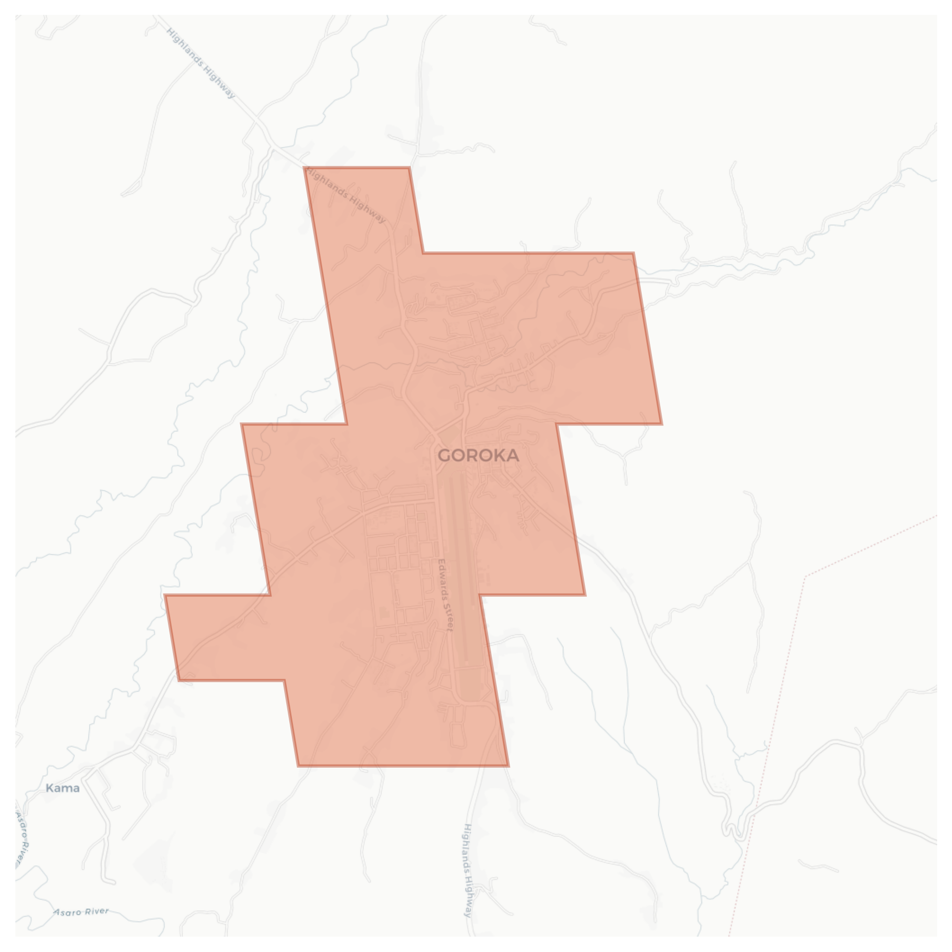 Goroka geographic map