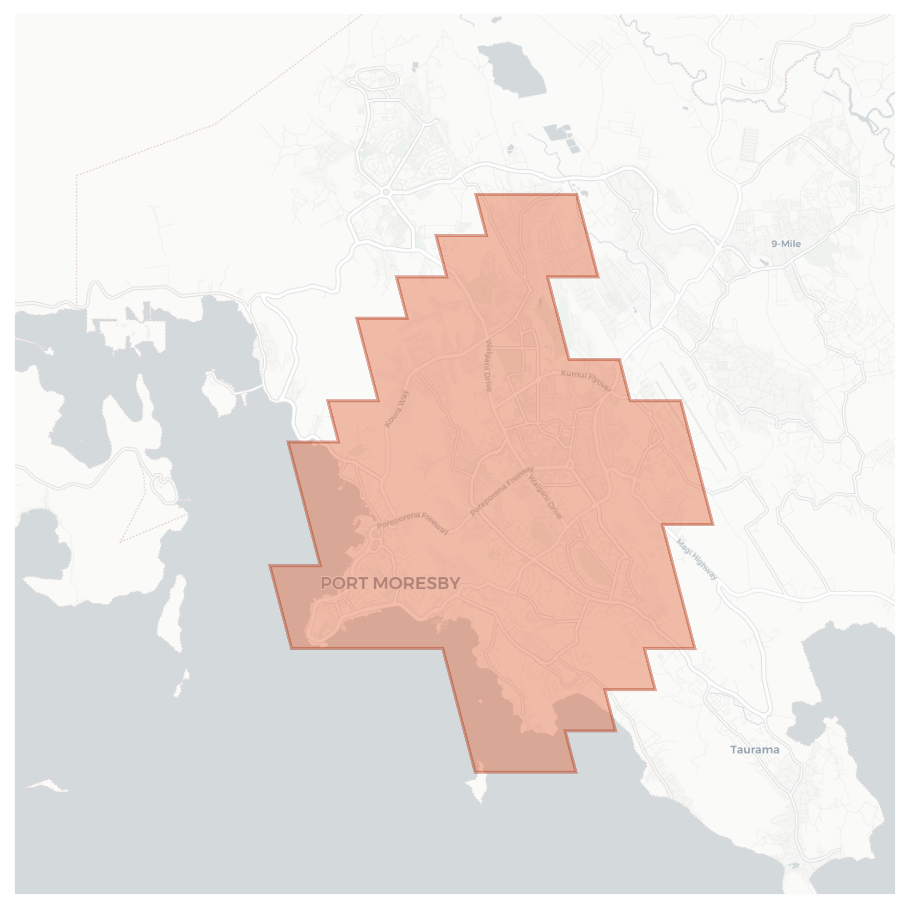 Port Moresby geographic map