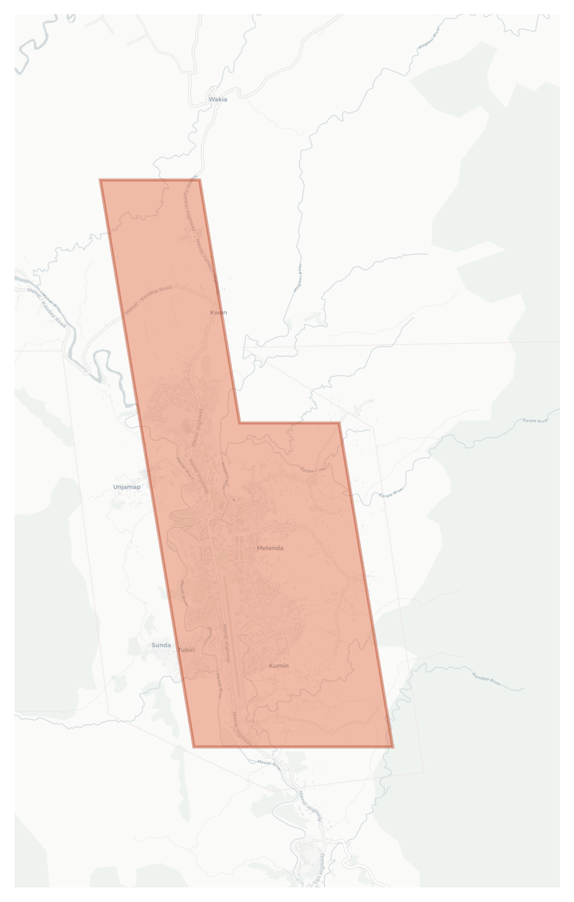 Mendi geographic map