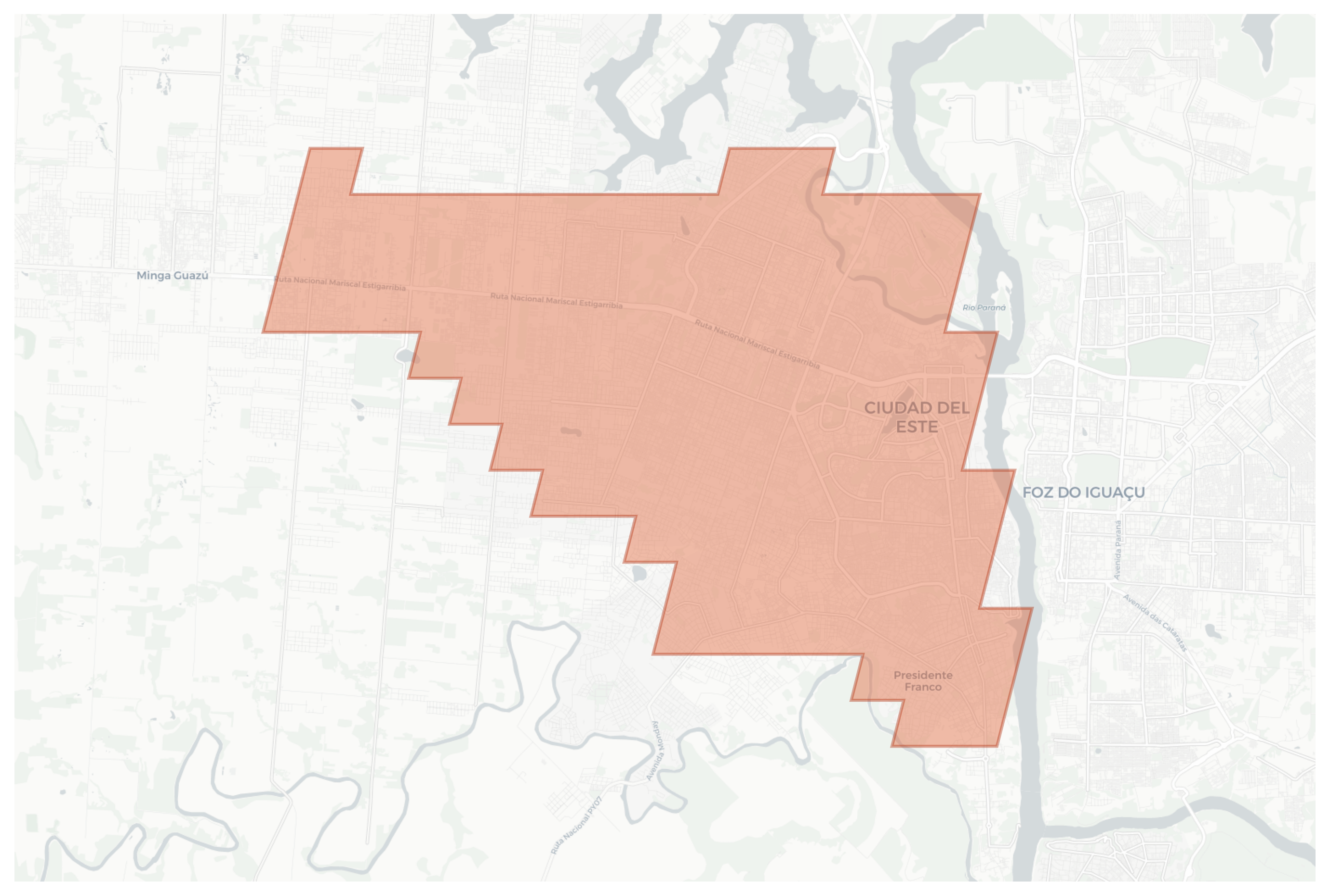 Ciudad del Este geographic map