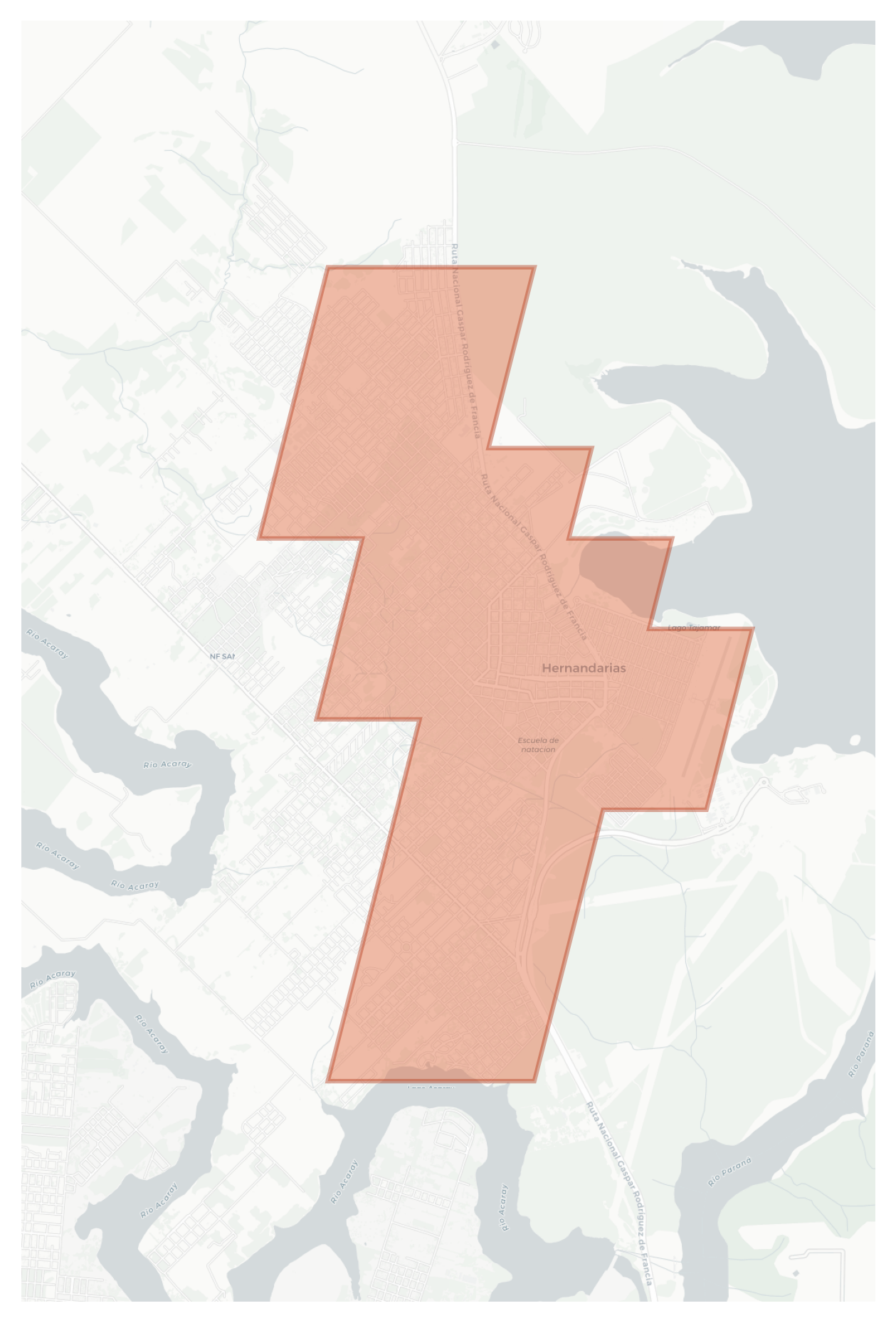 Hernandarias geographic map