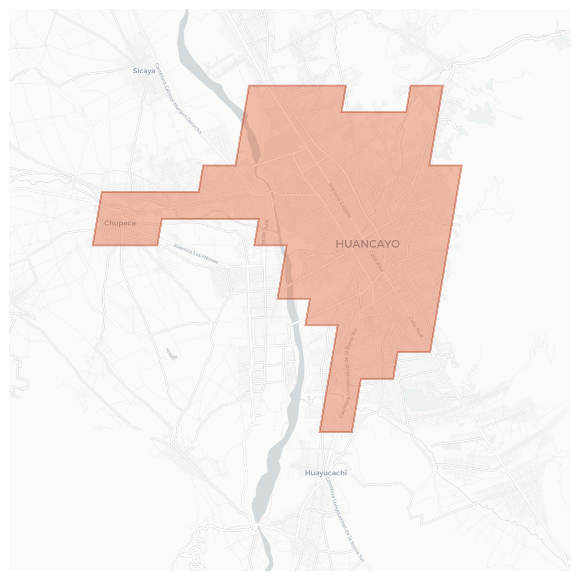 Huancayo geographic map