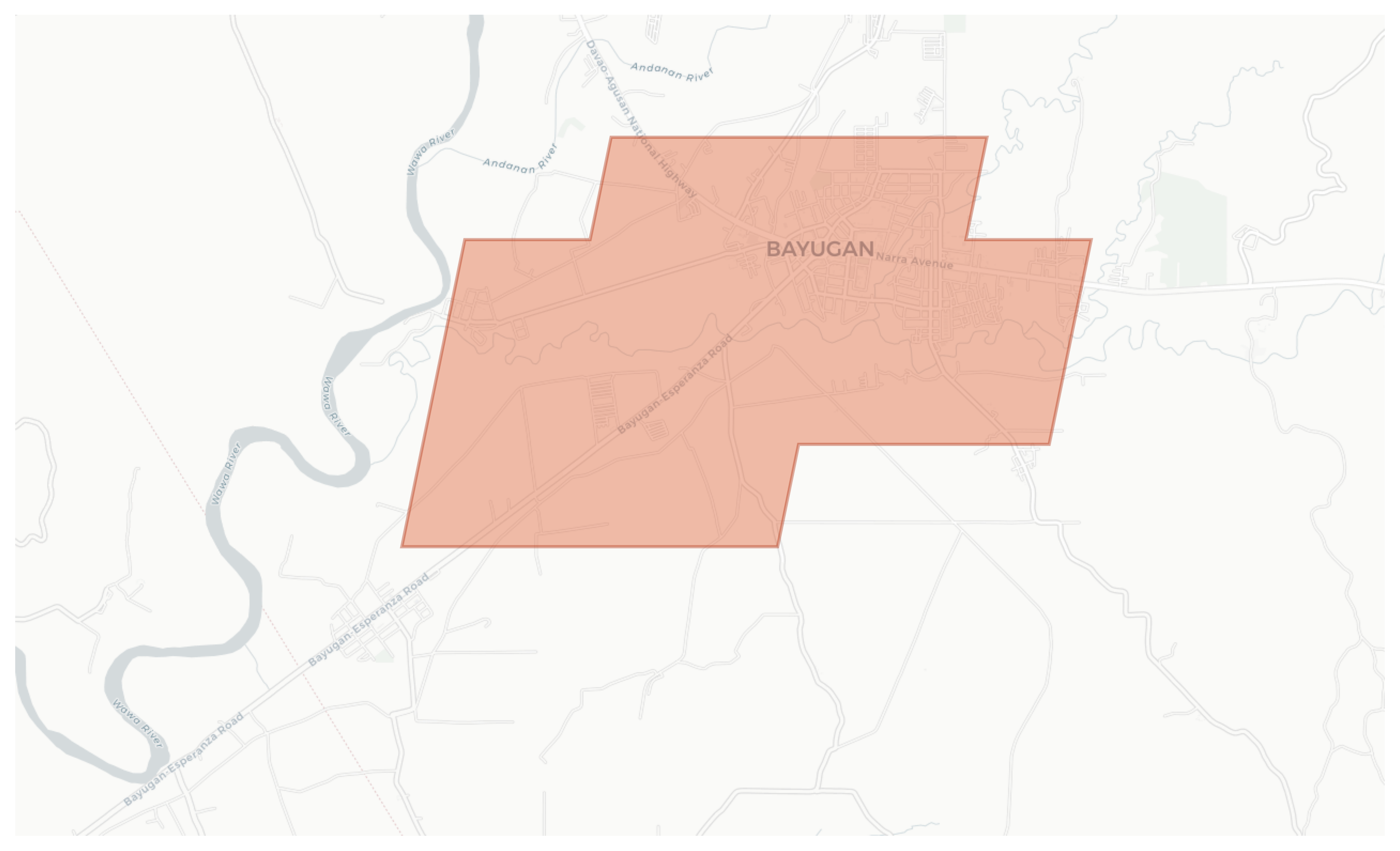 Bayugan geographic map
