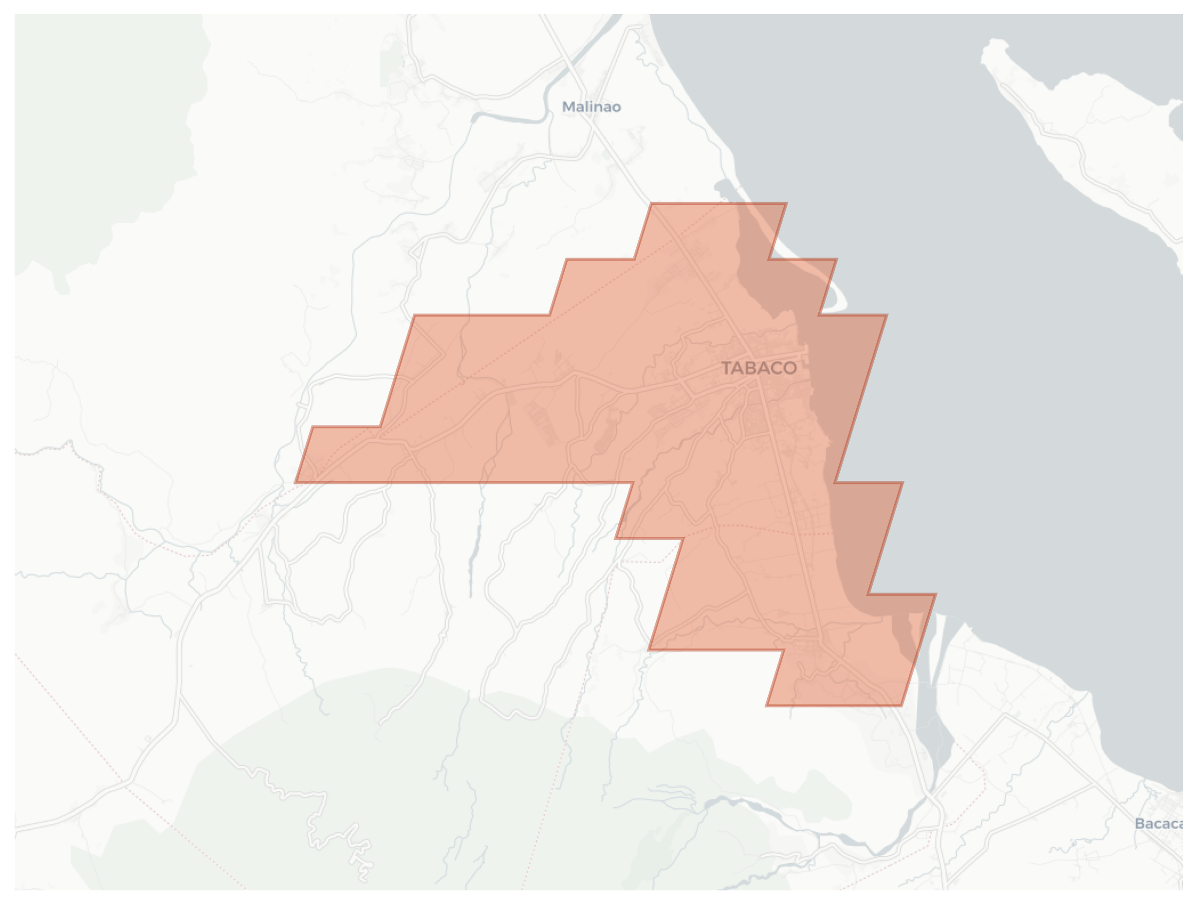 Tabaco geographic map