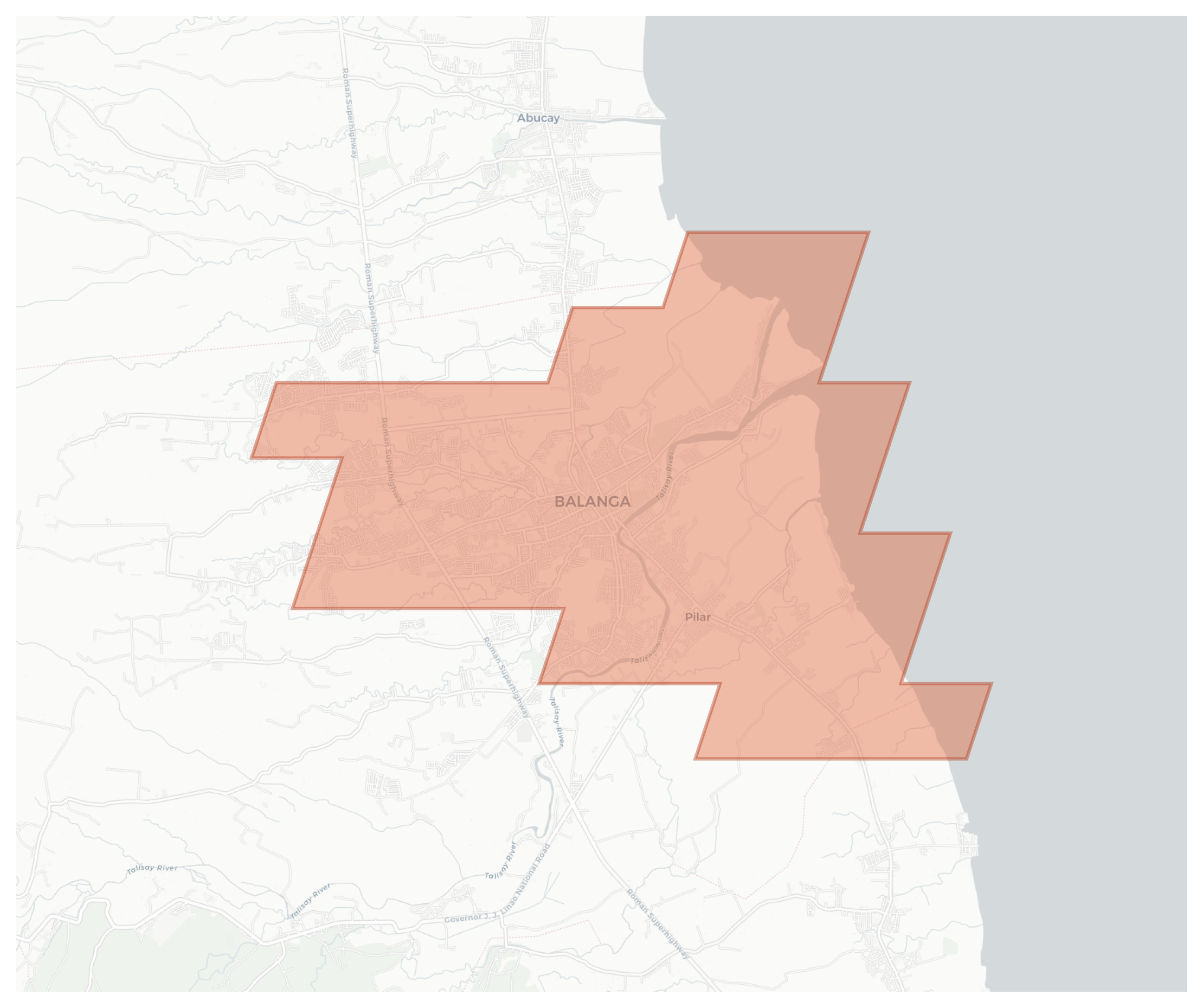 Balanga geographic map