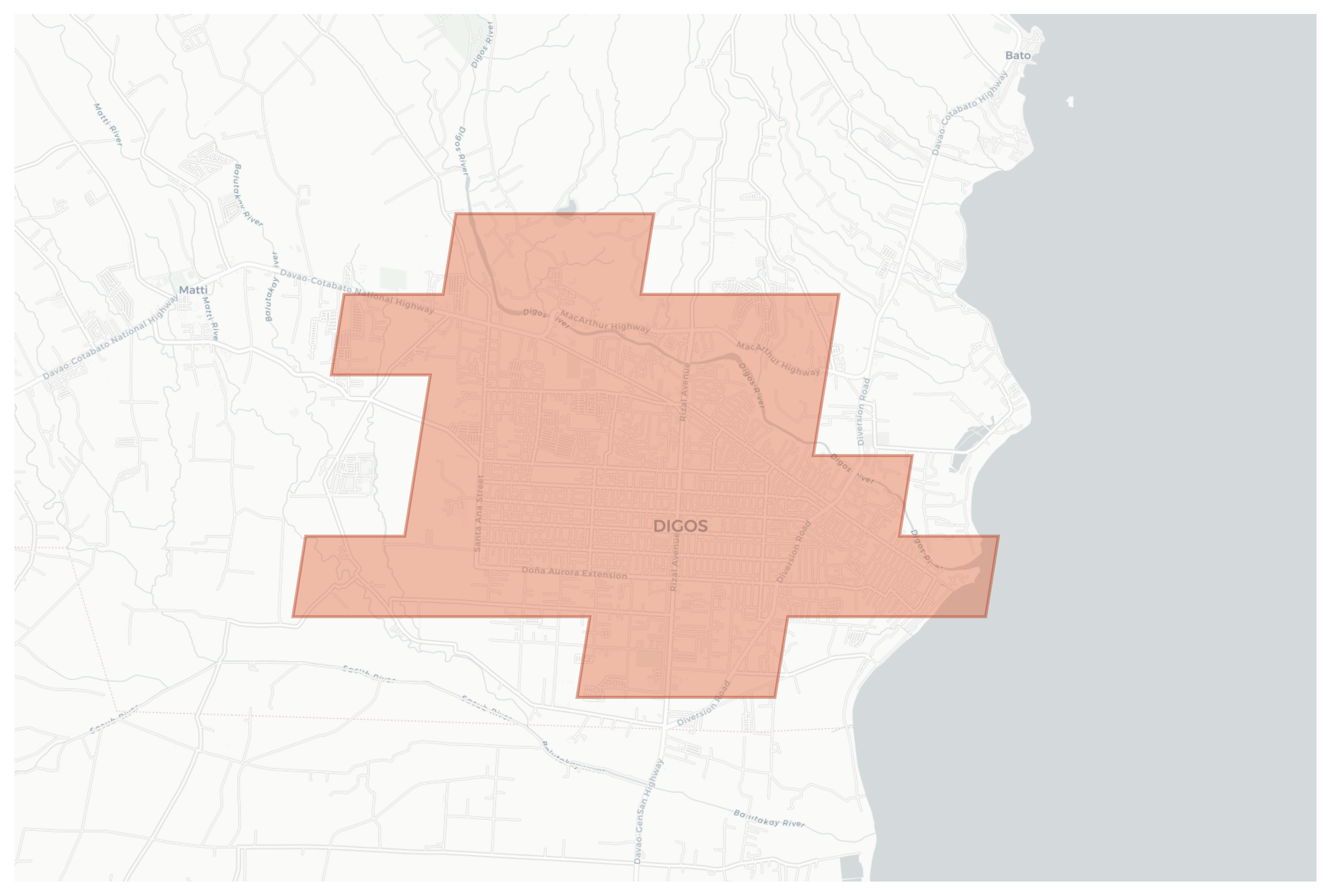 Digos geographic map