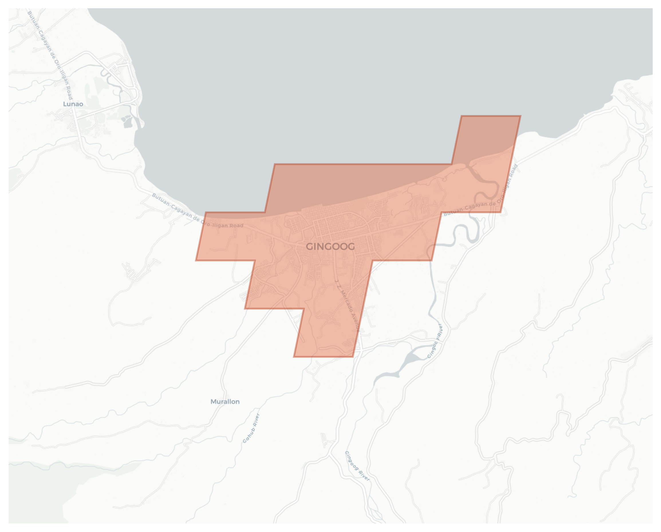 Gingoog geographic map