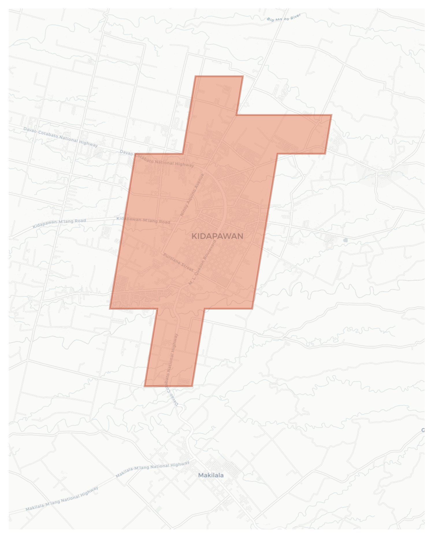 Kidapawan geographic map