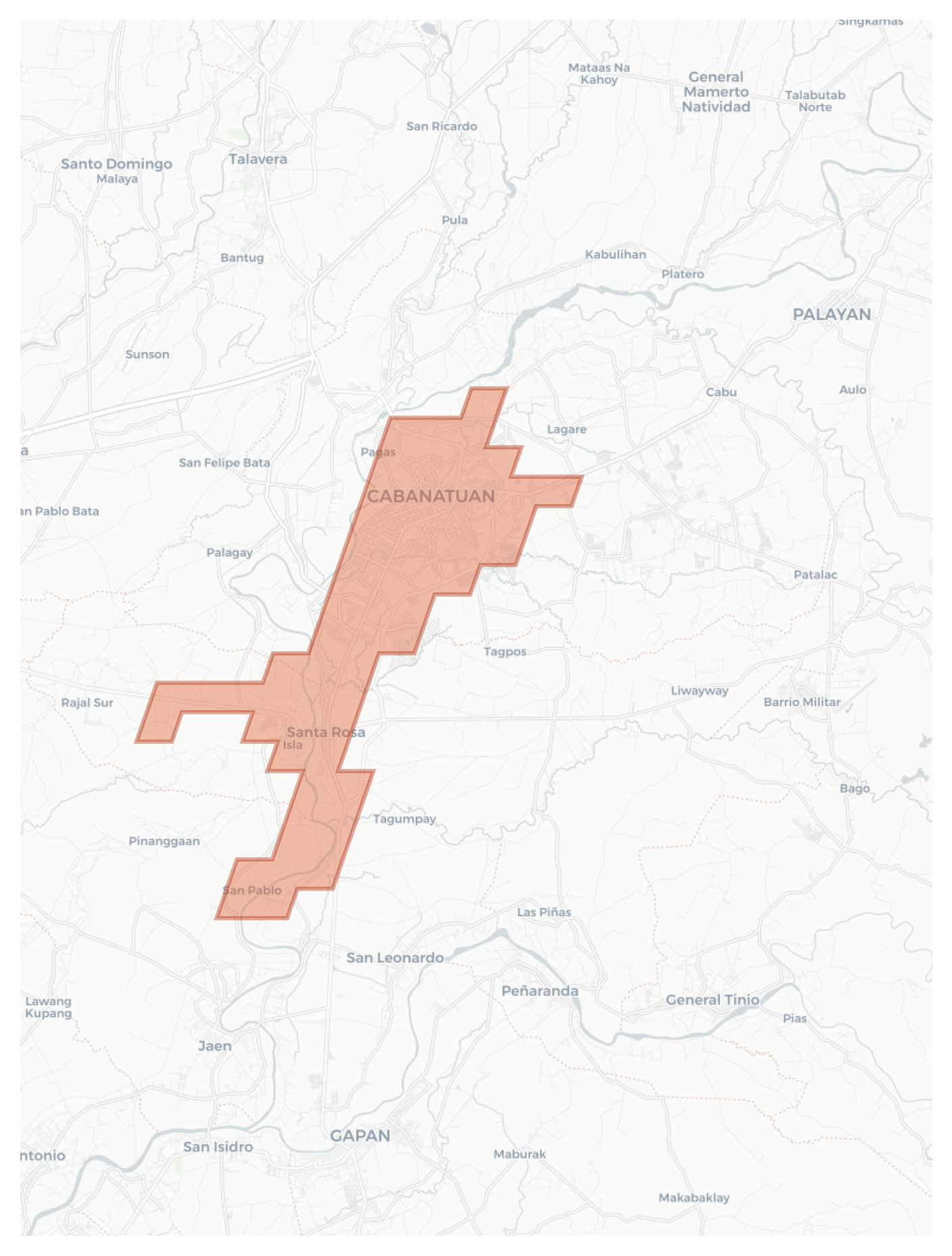 Cabanatuan geographic map