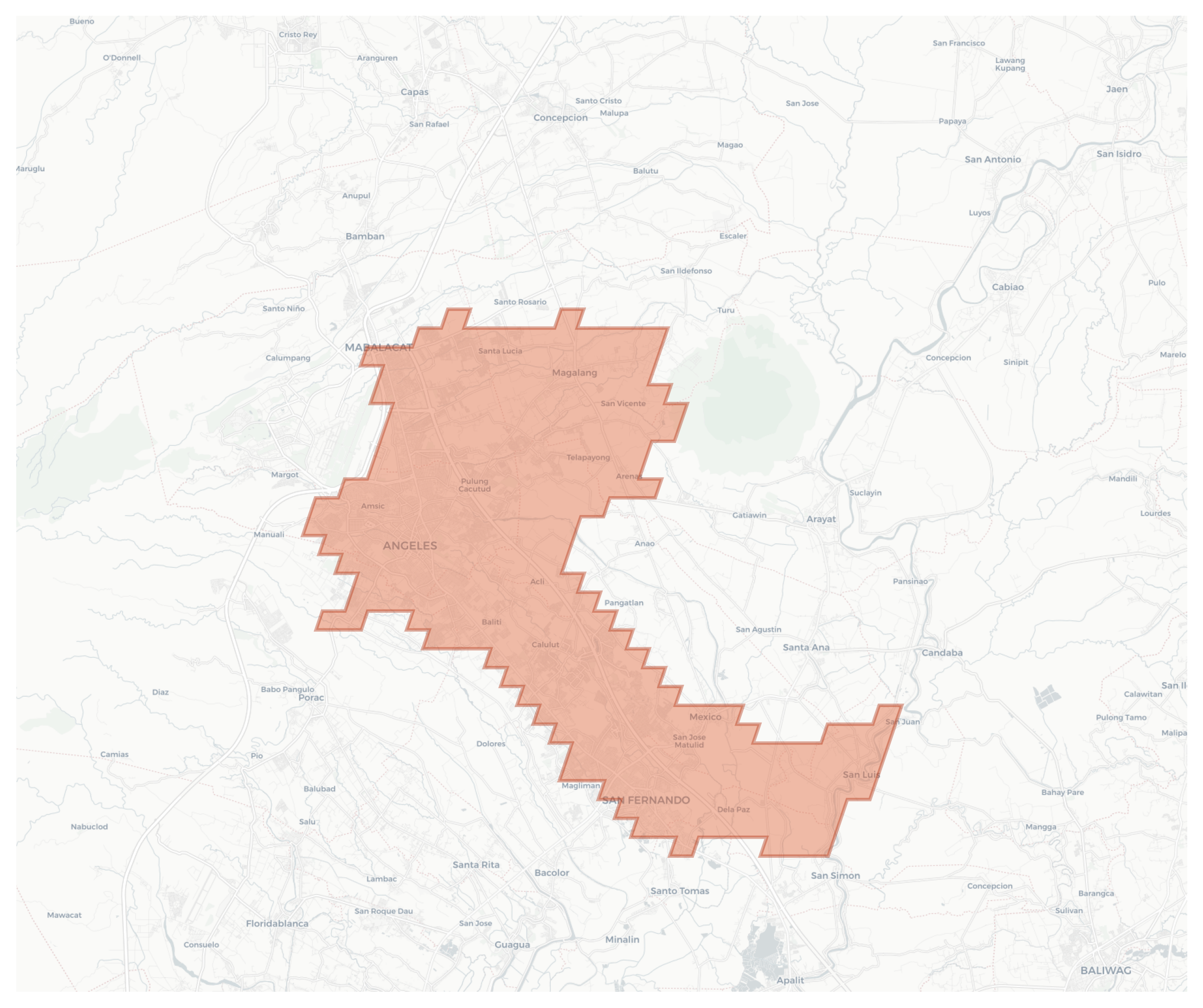 Angeles geographic map