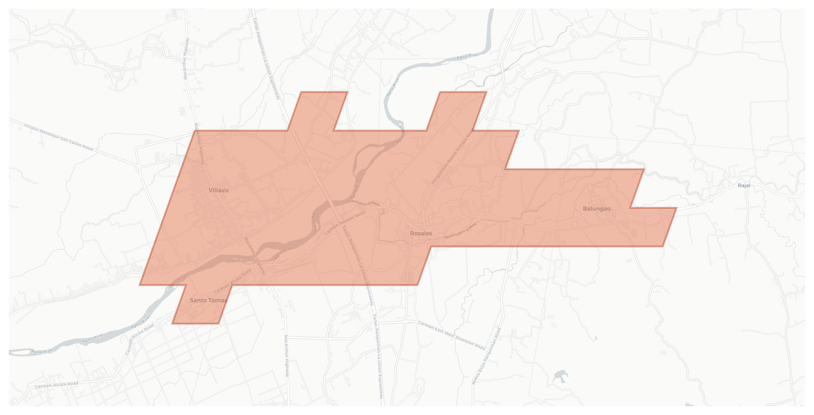 Rosales geographic map