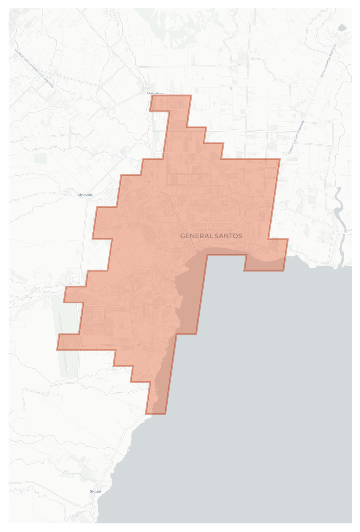 General Santos geographic map