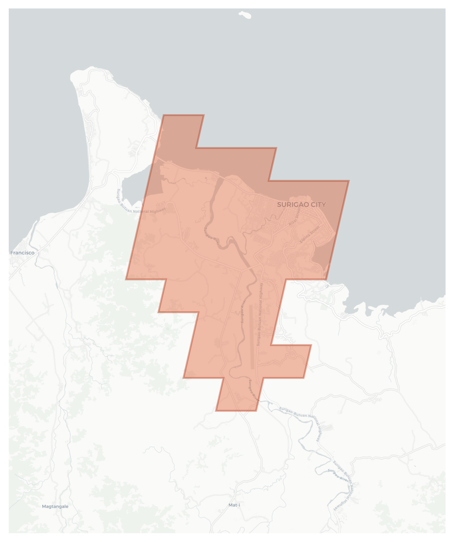 Surigao City geographic map