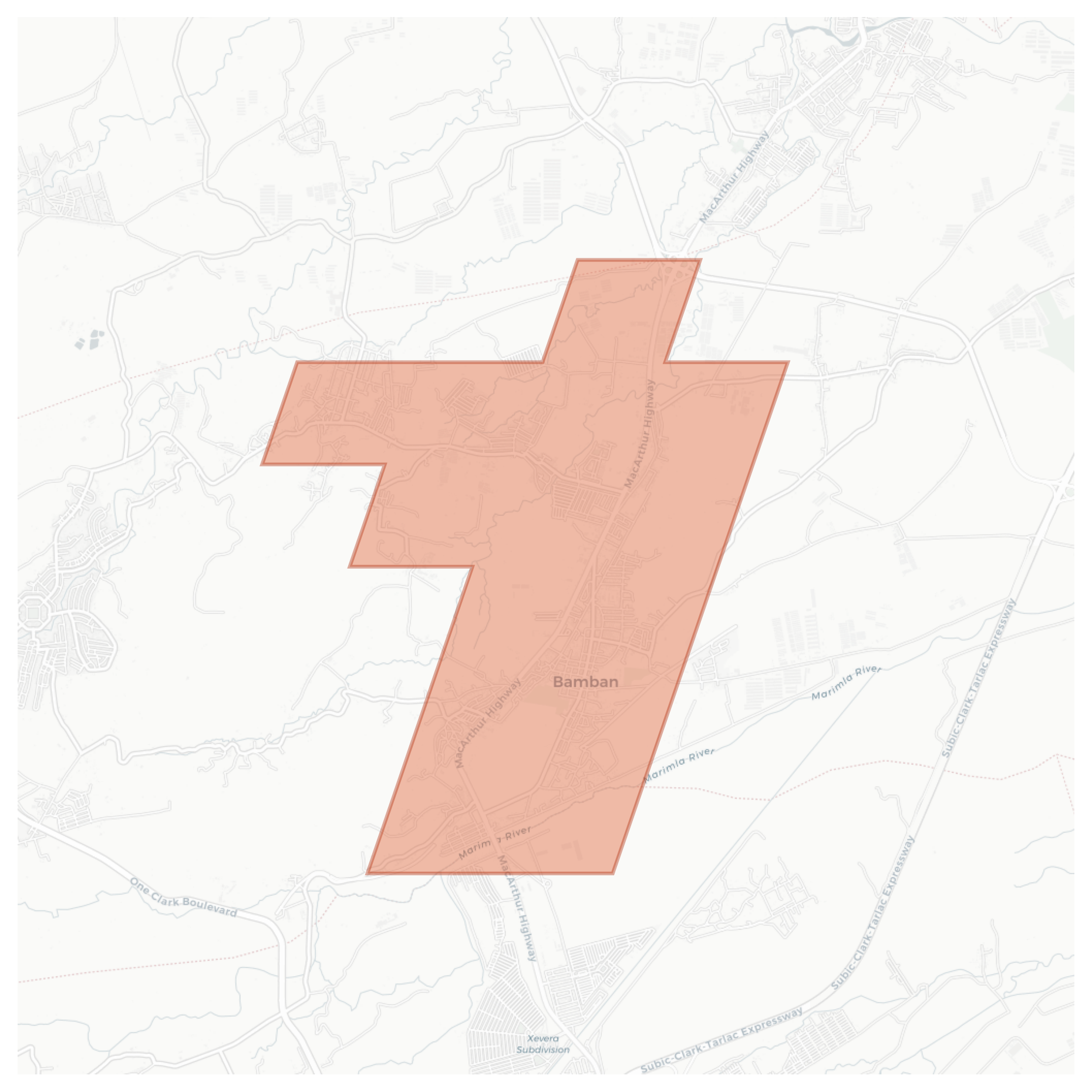 Bamban geographic map