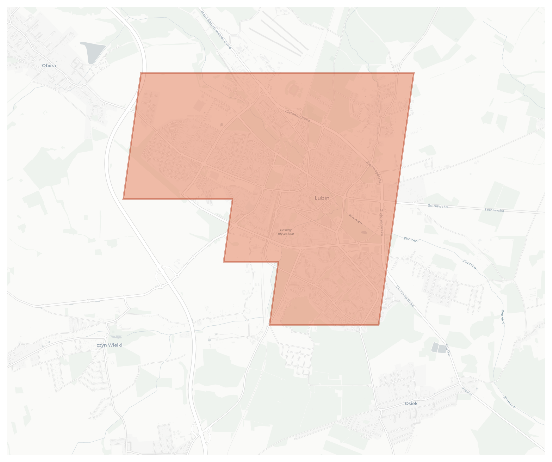 Lubin geographic map