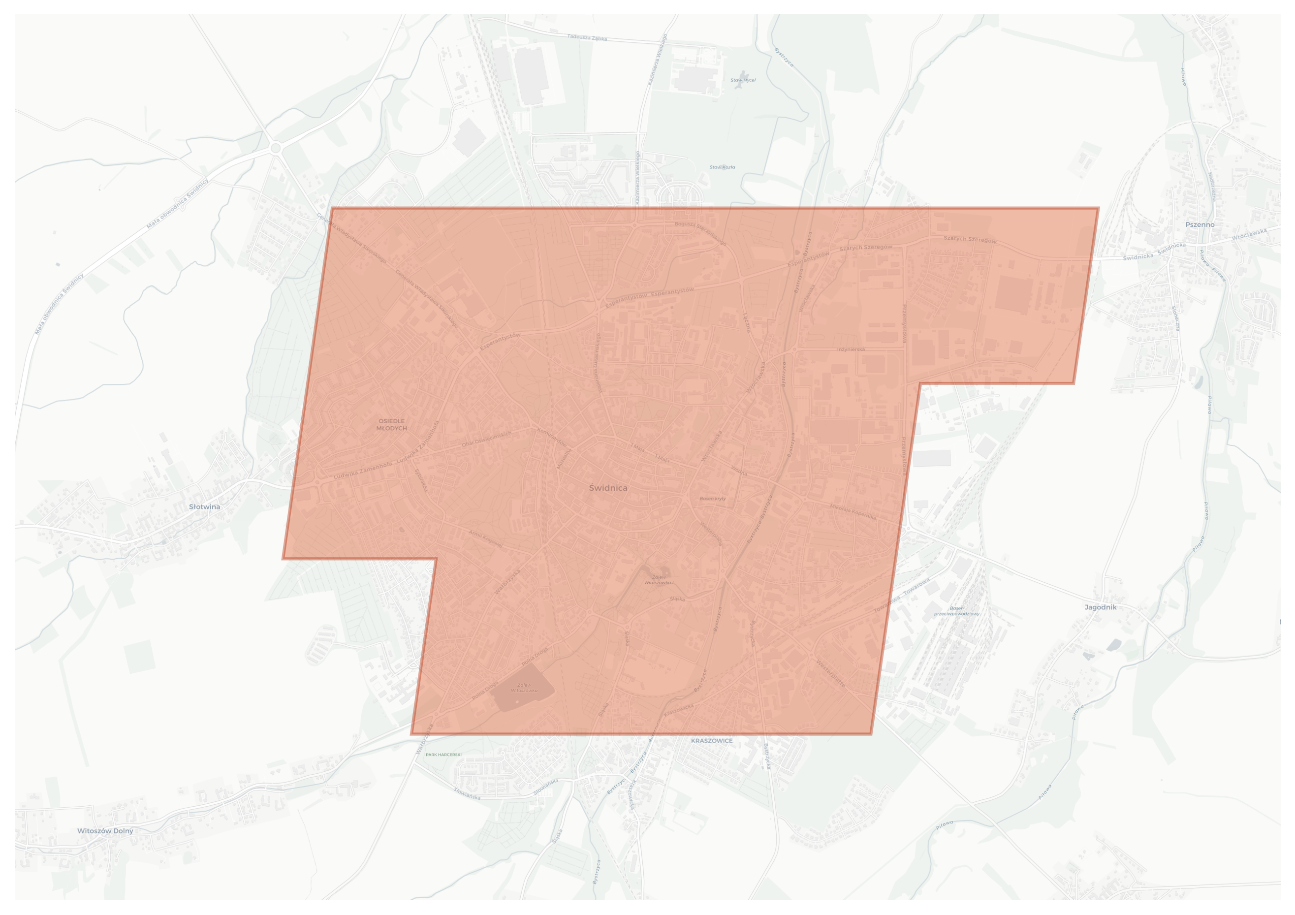 Świdnica geographic map
