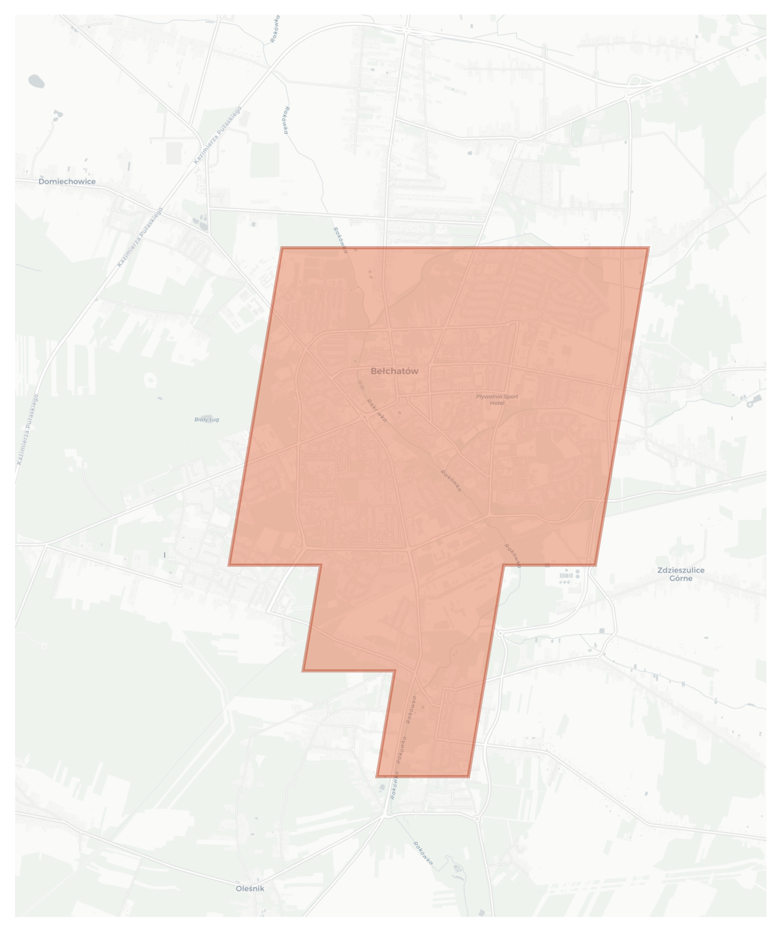 Bełchatów geographic map