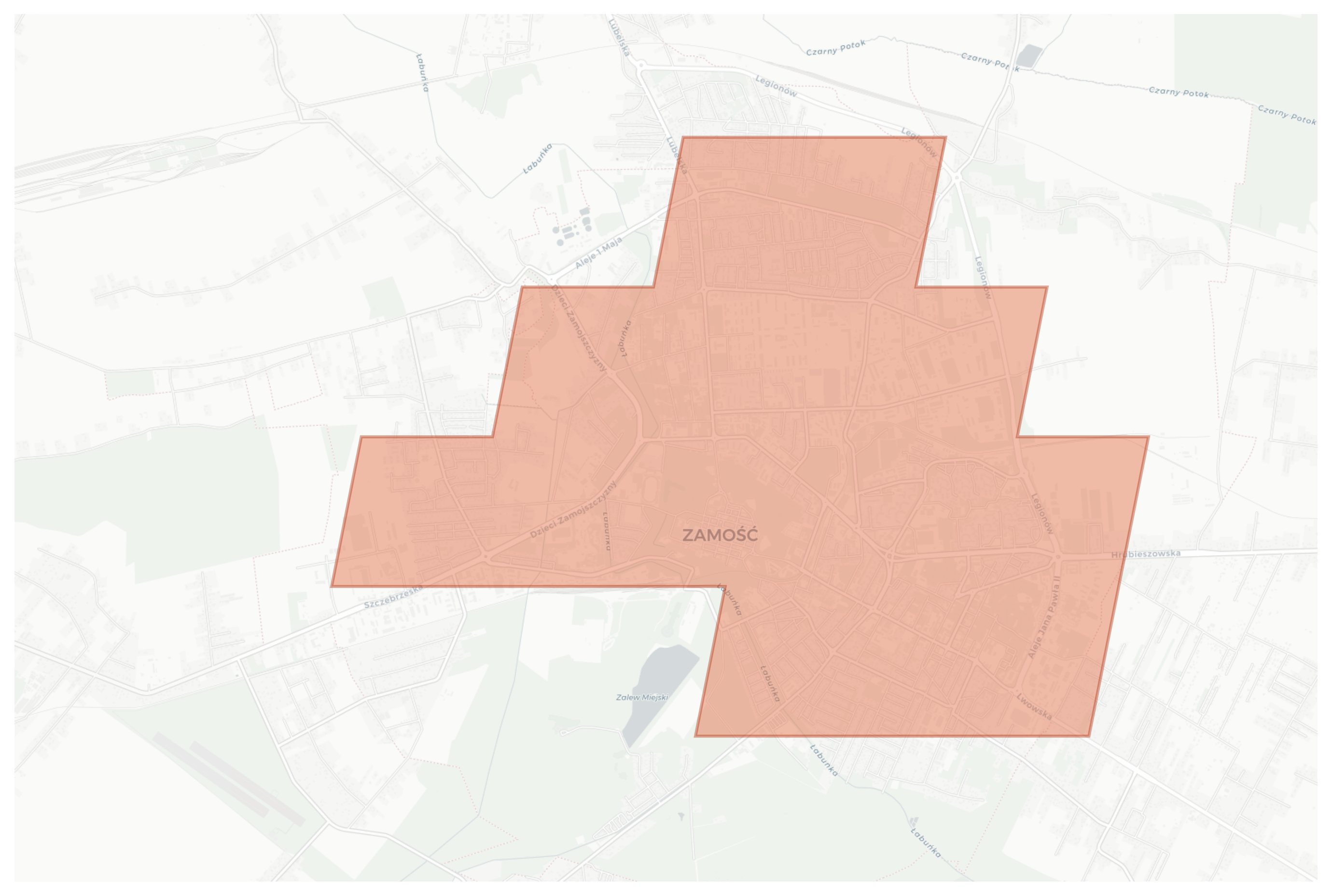 Zamość geographic map