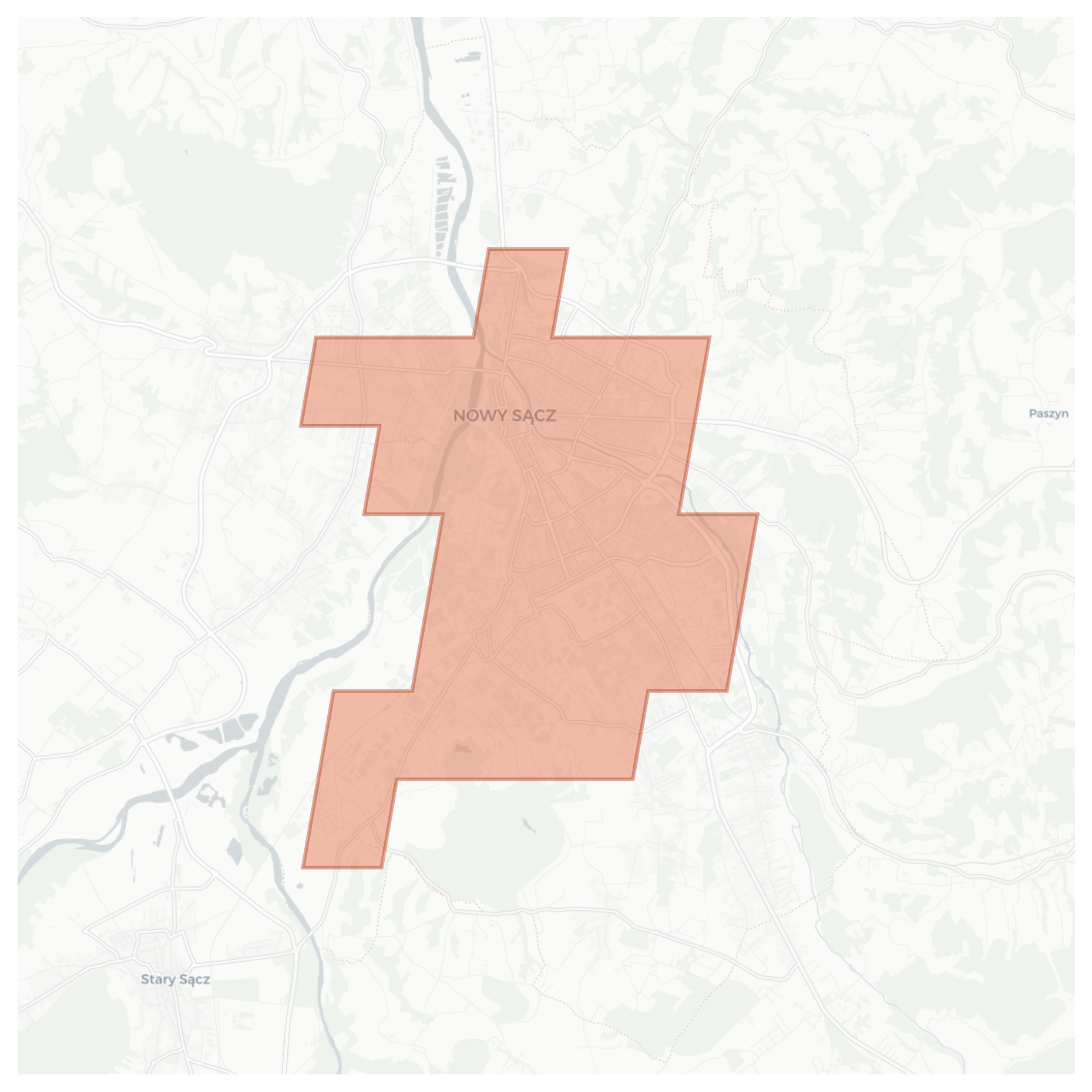 Nowy Sącz geographic map