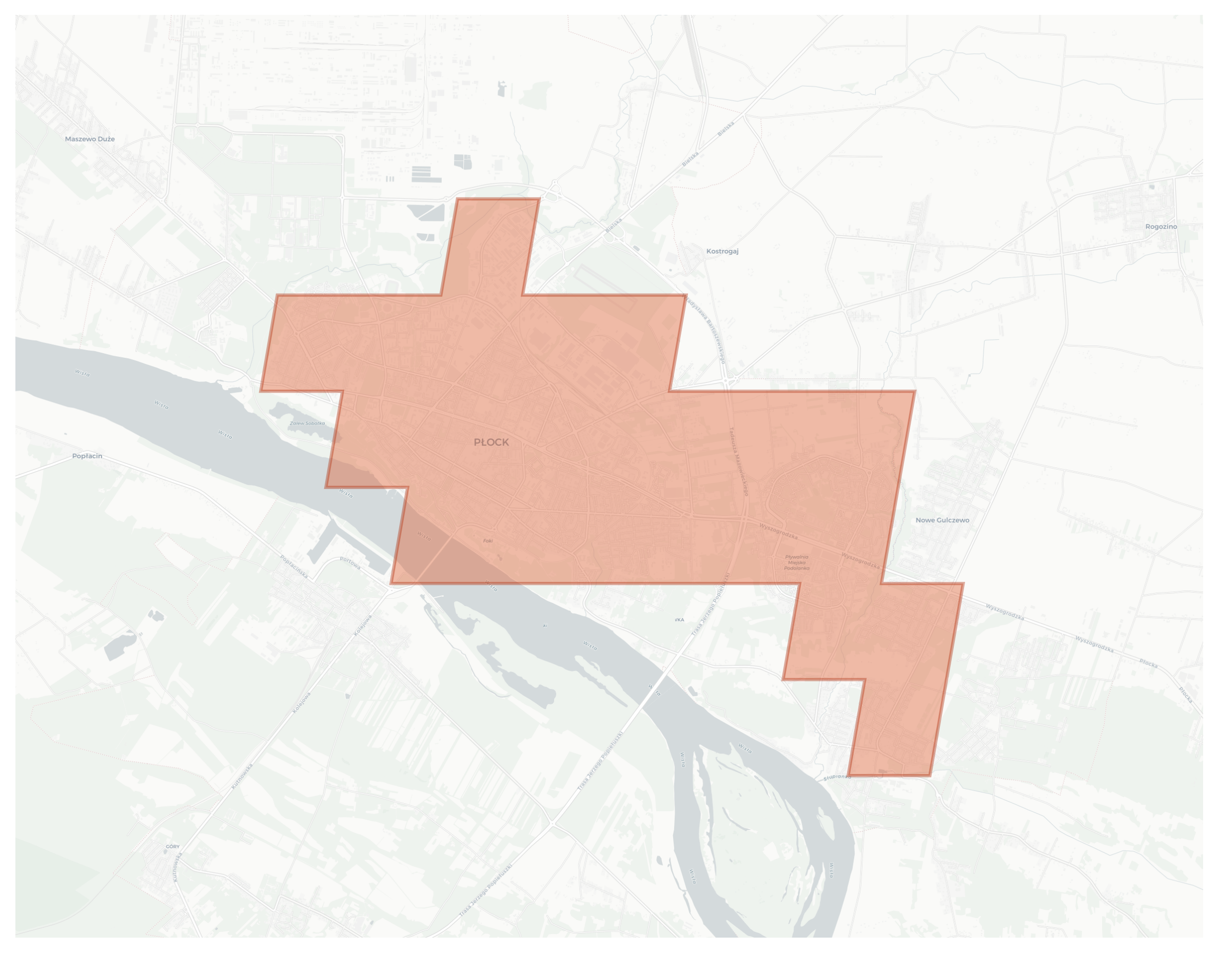 Płock geographic map
