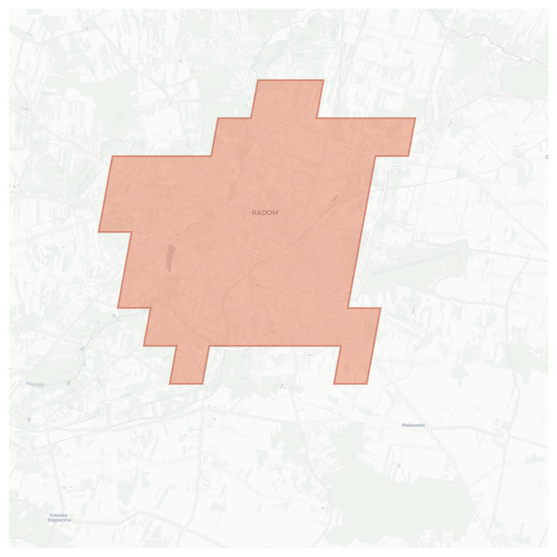 Radom geographic map