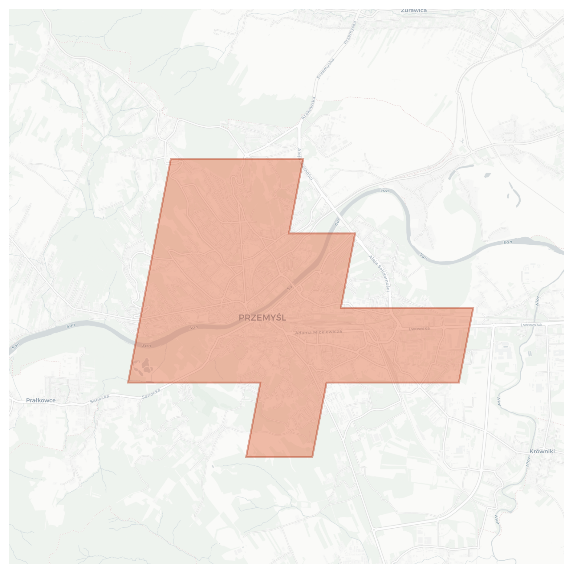 Przemyśl geographic map