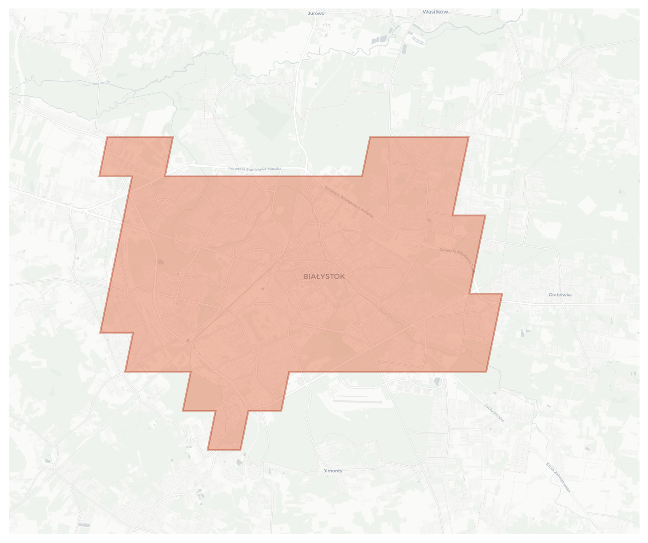 Białystok geographic map